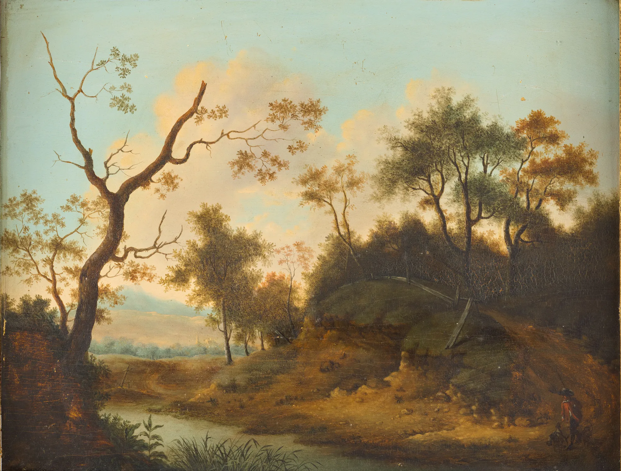 Landscape with a Hunter and Four Dogs