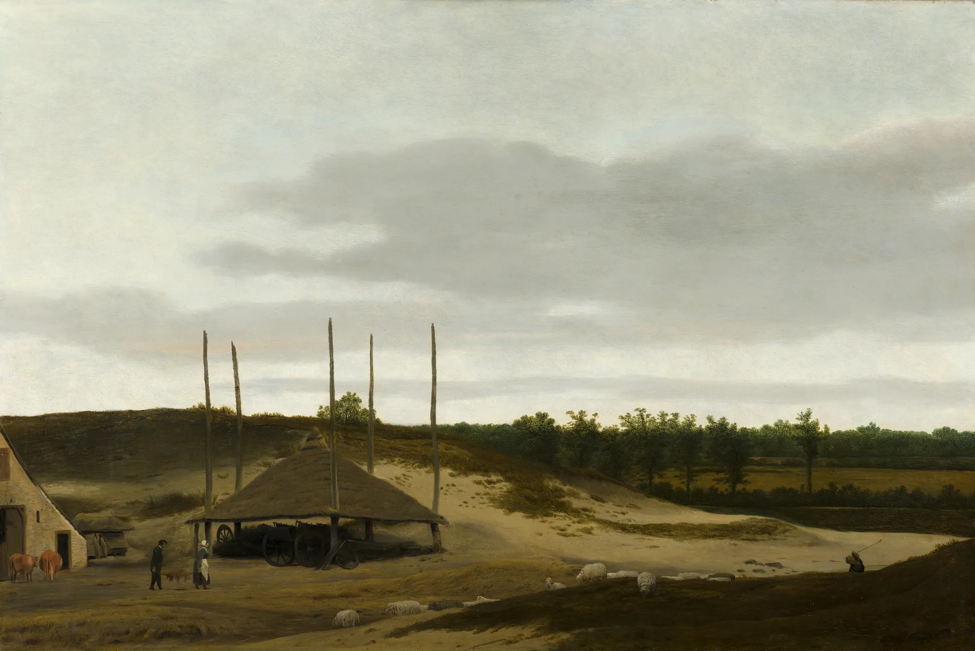 Dune Landscape with Haystack