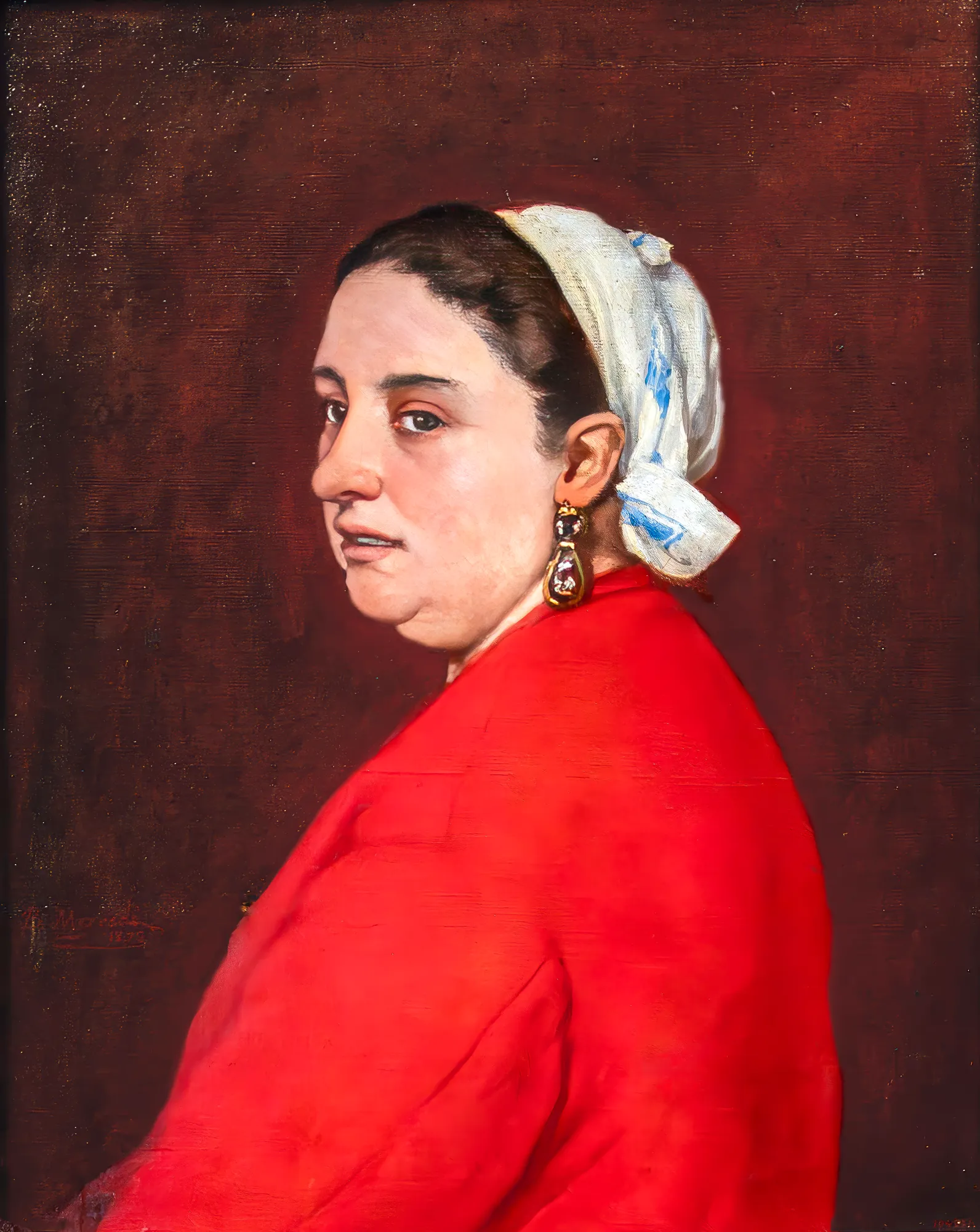 Portrait of Senyora Anita in a Red Dress