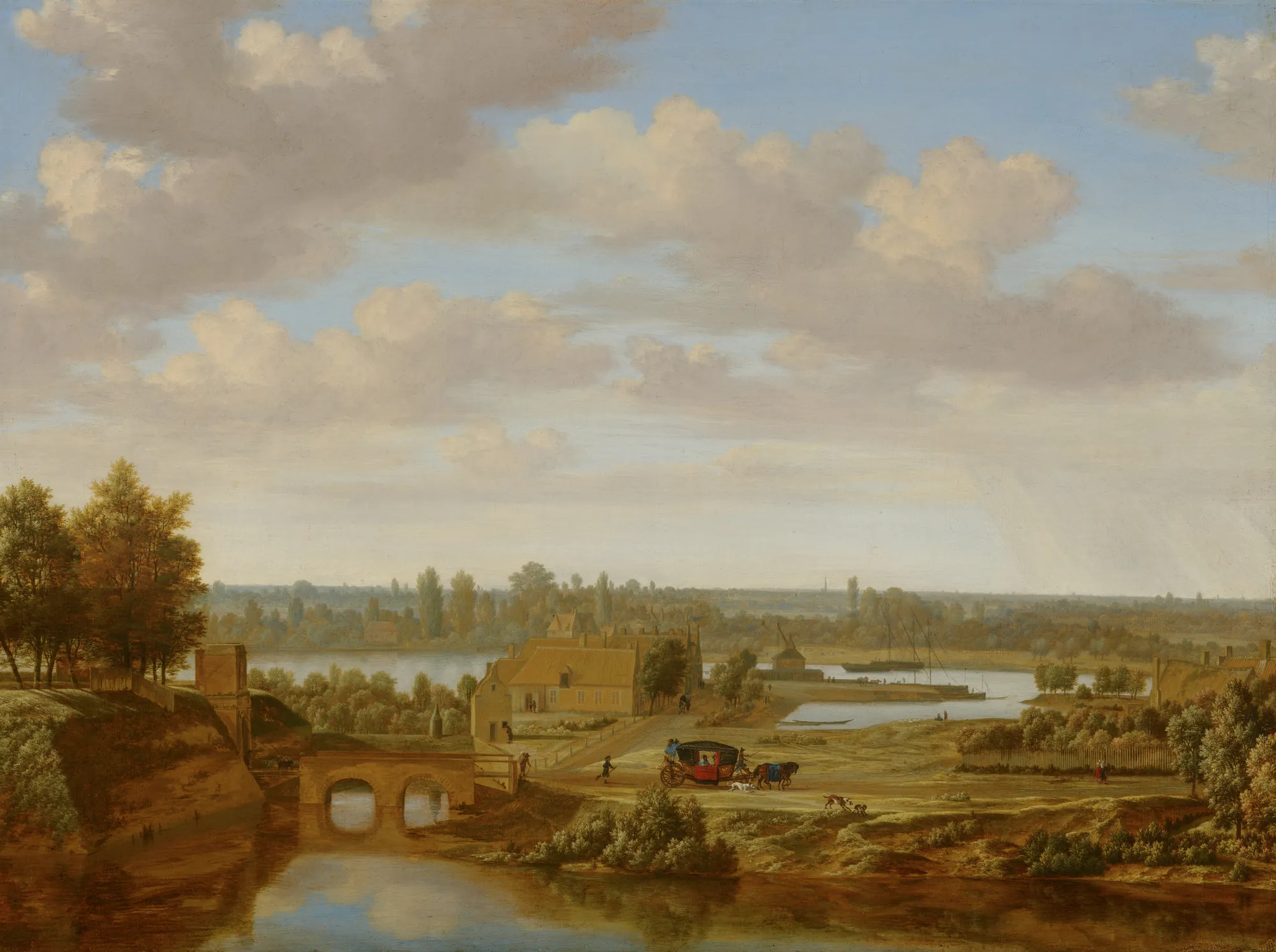 Panorama near Arnhem with the Rhine Gate