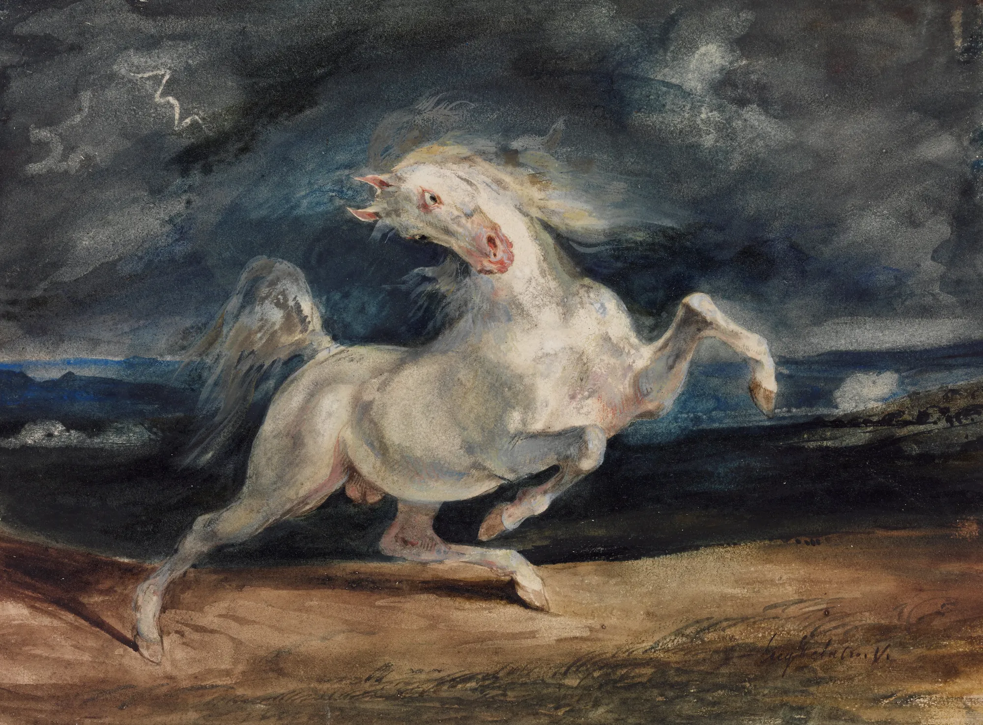 Horse Frightened by Lightning