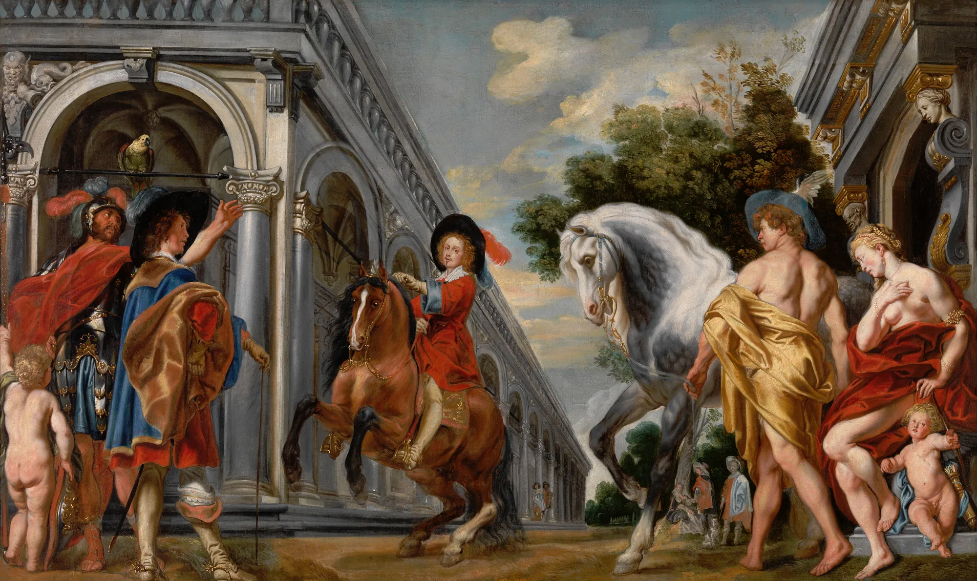 A Levade Executed Under the Watchful Eye of Mercury, Venus, and a Riding Master