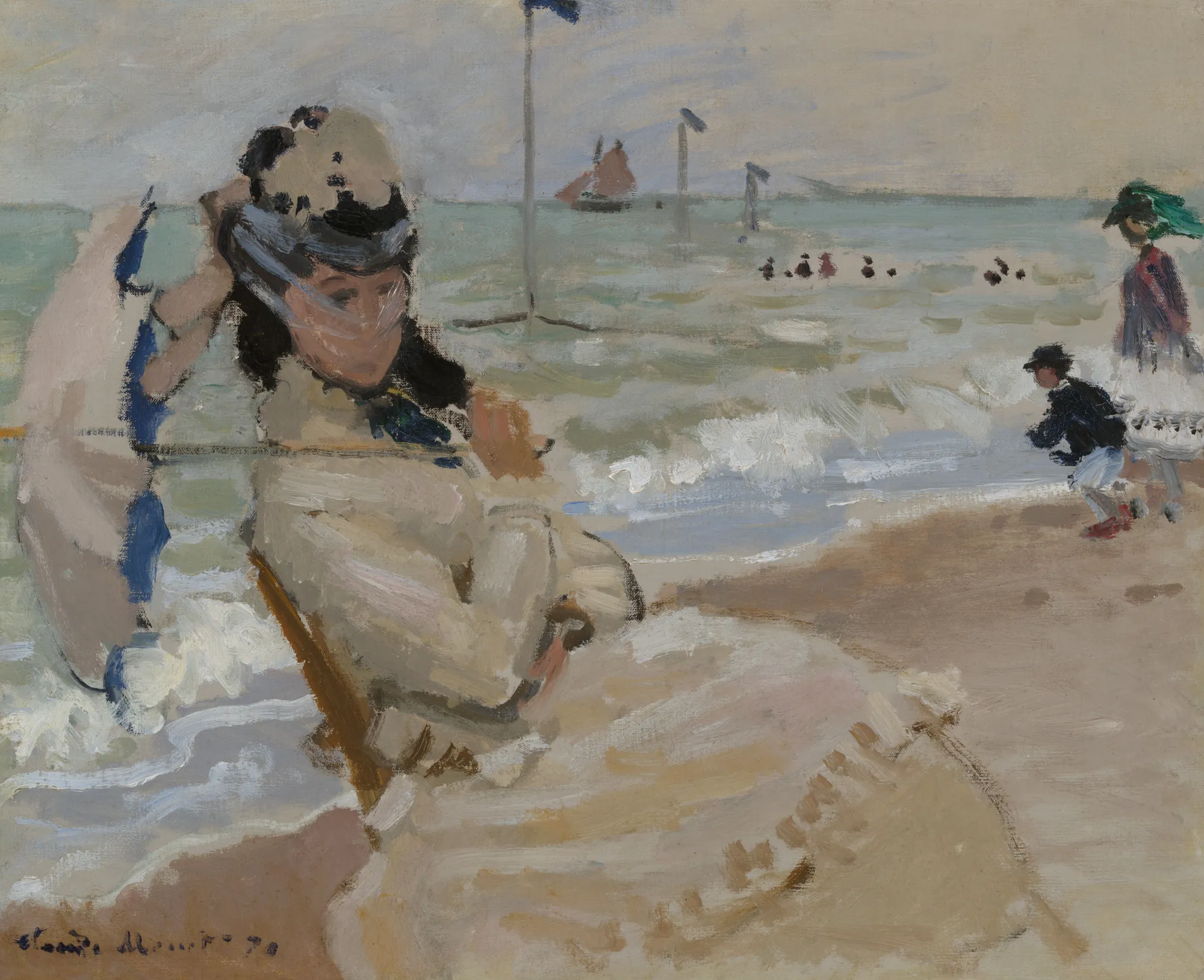 Camille on the Beach in Trouville