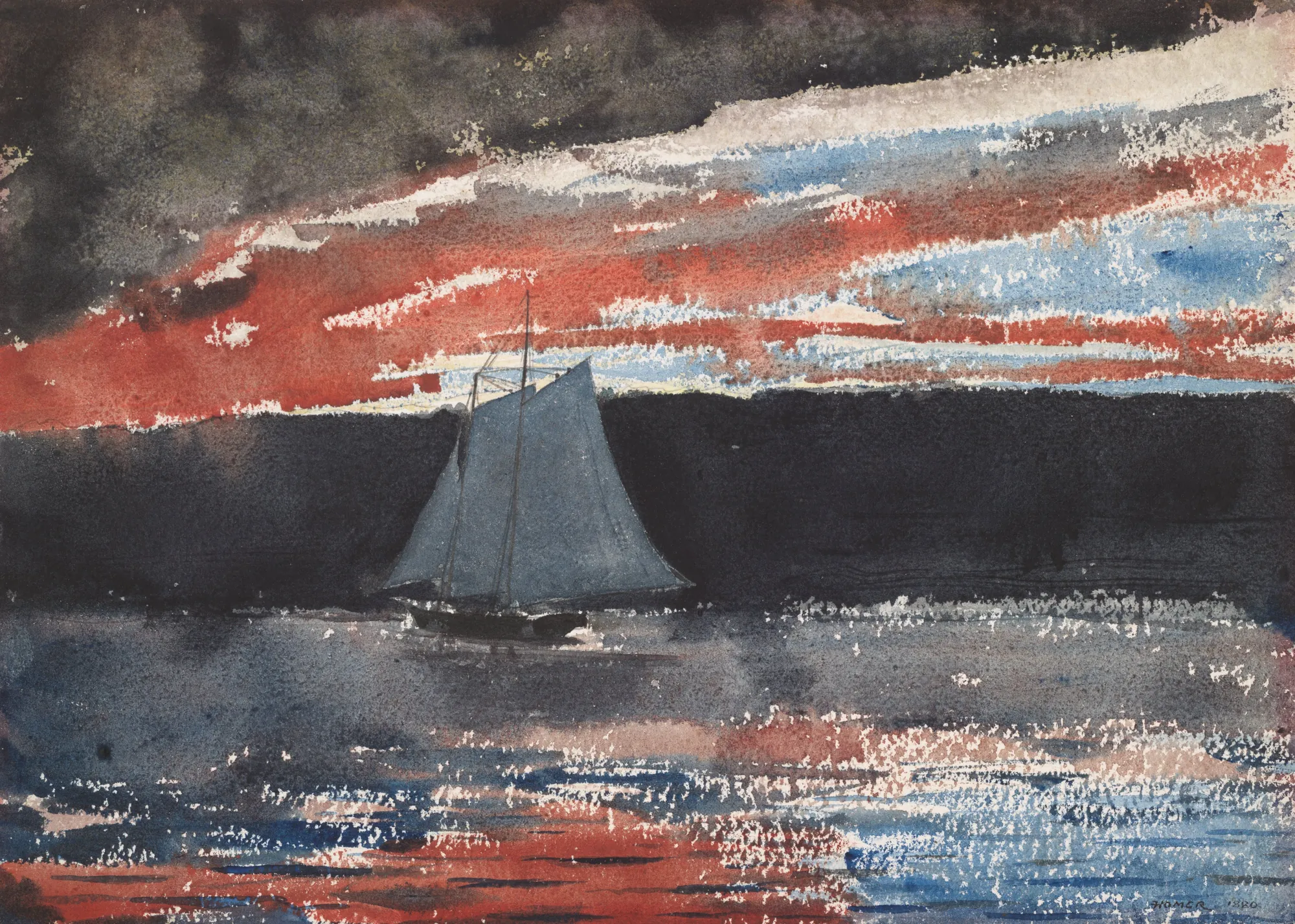 Schooner at Sunset