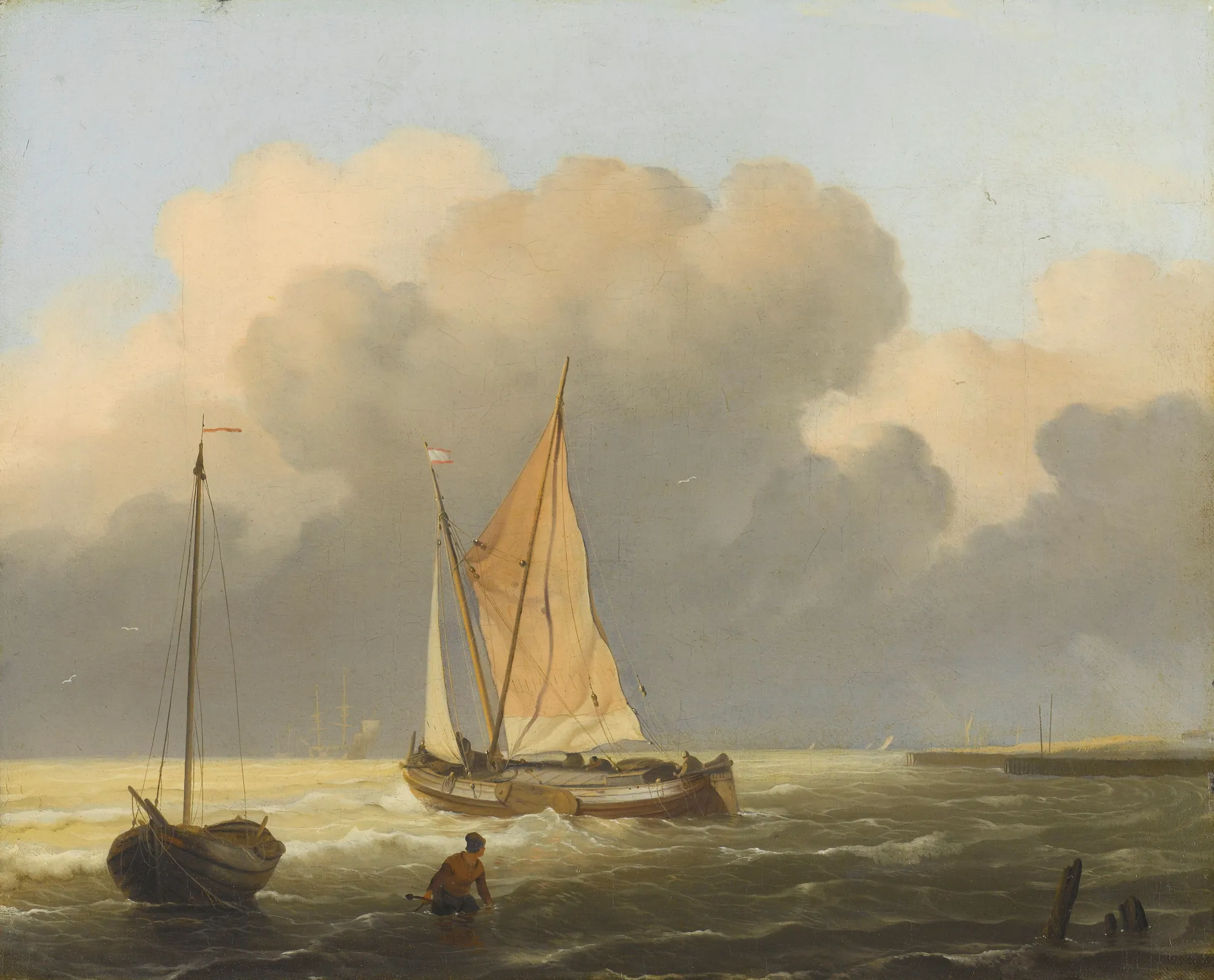 Seas off the Coast with a Spritsail Barge
