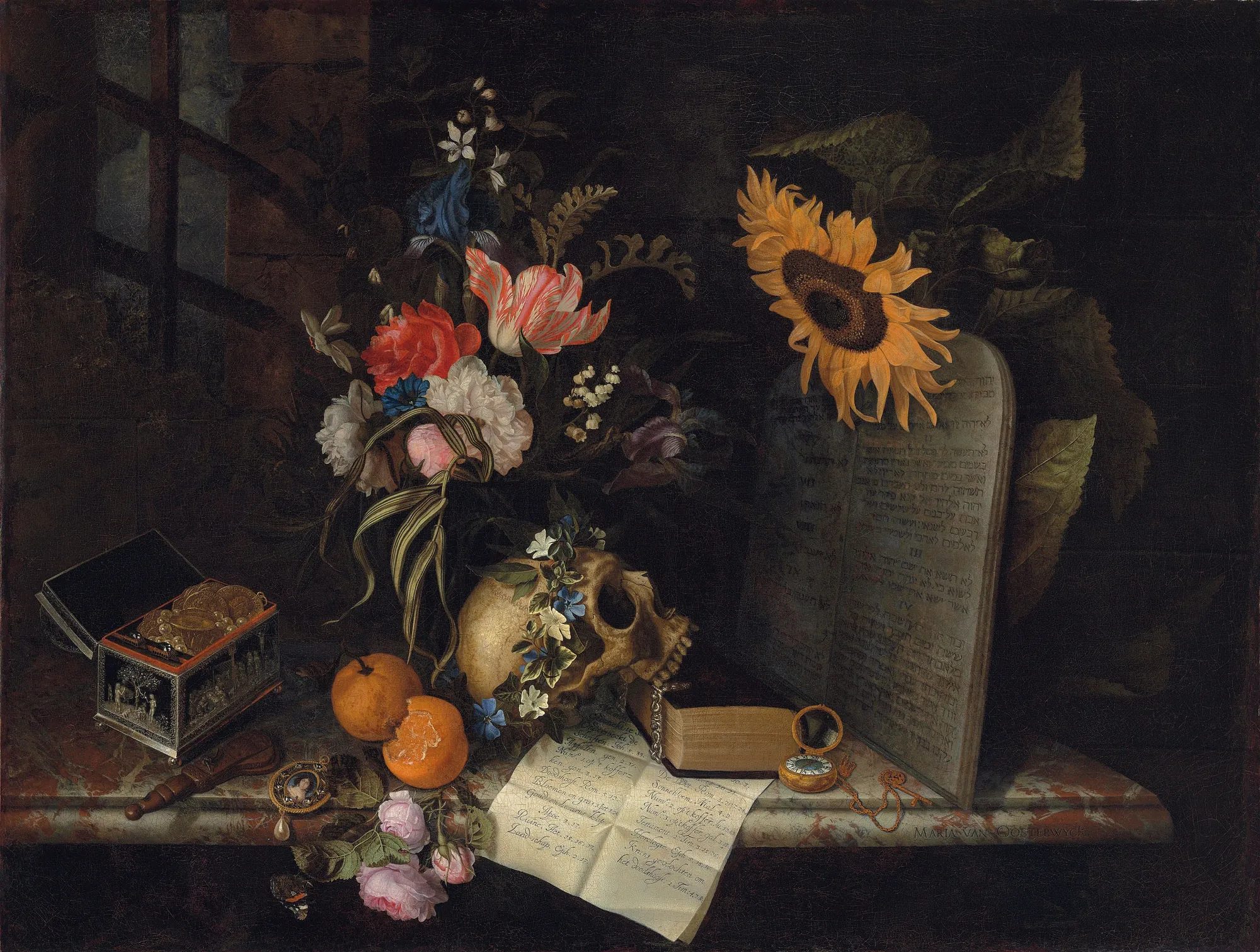 Vanitas Still Life with a Sunflower