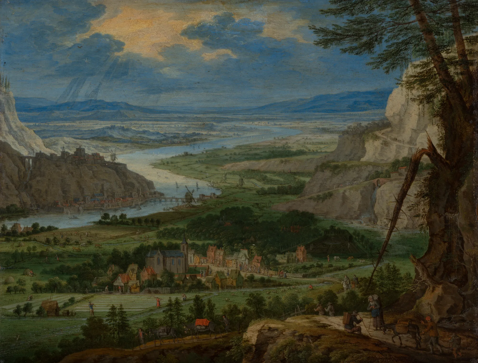 River Landscape with Travelers