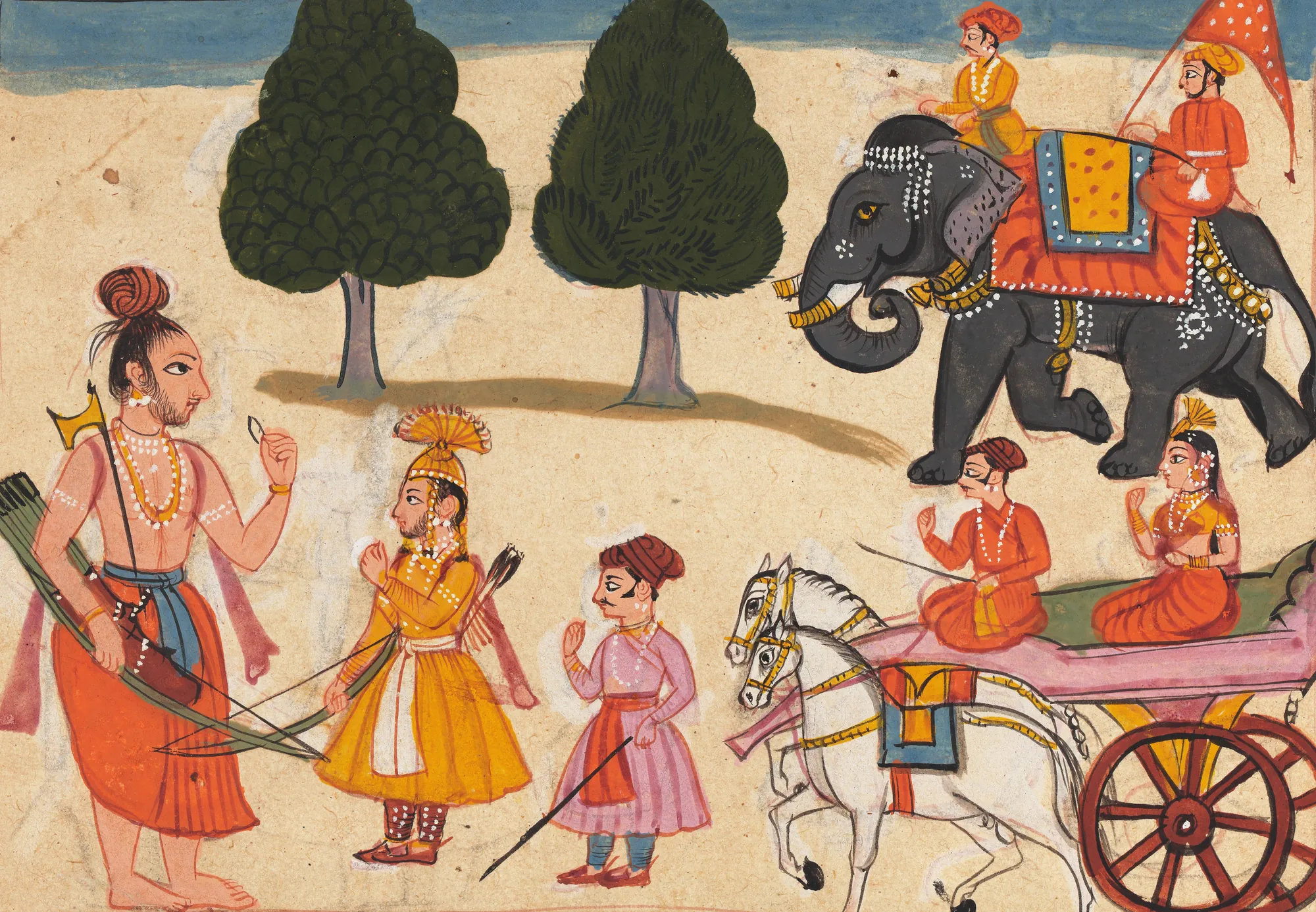 Rama Bowing to Parashurama