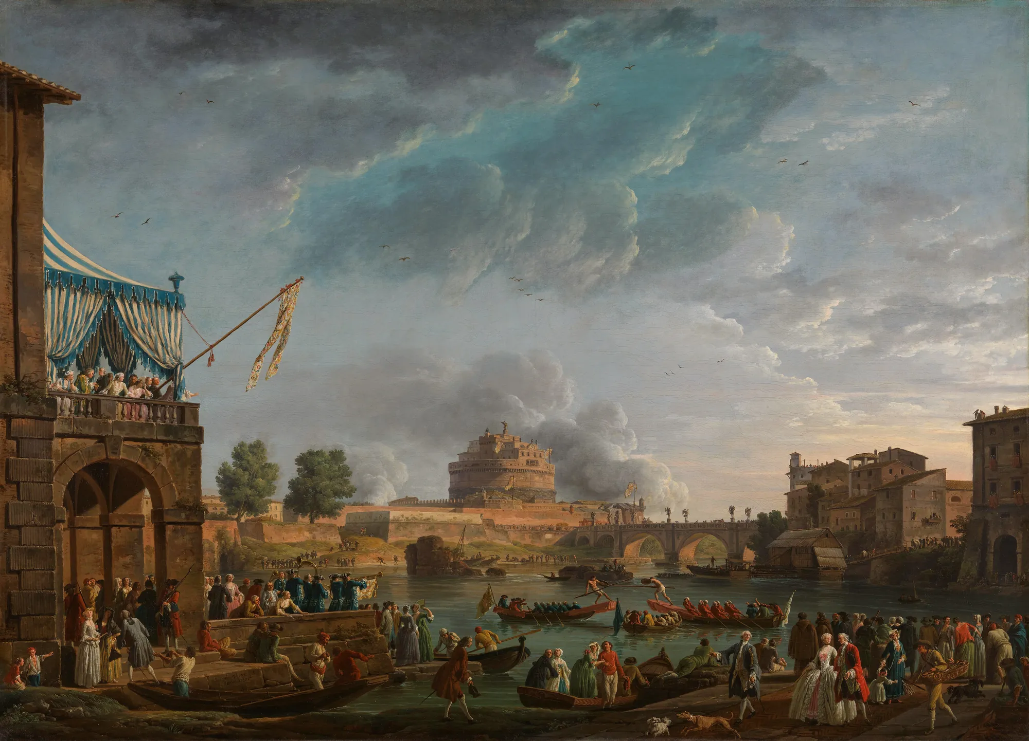 A Sporting Contest on the Tiber at Rome