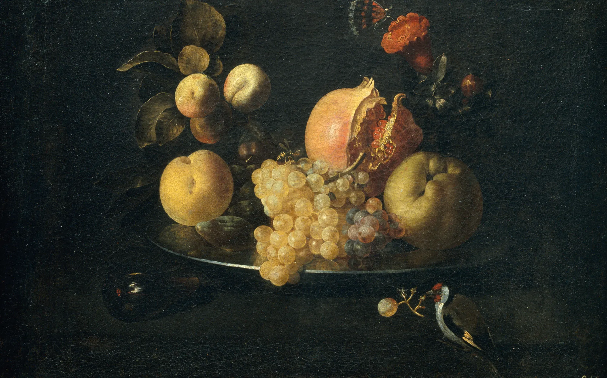Still Life with Fruit and Goldfinch