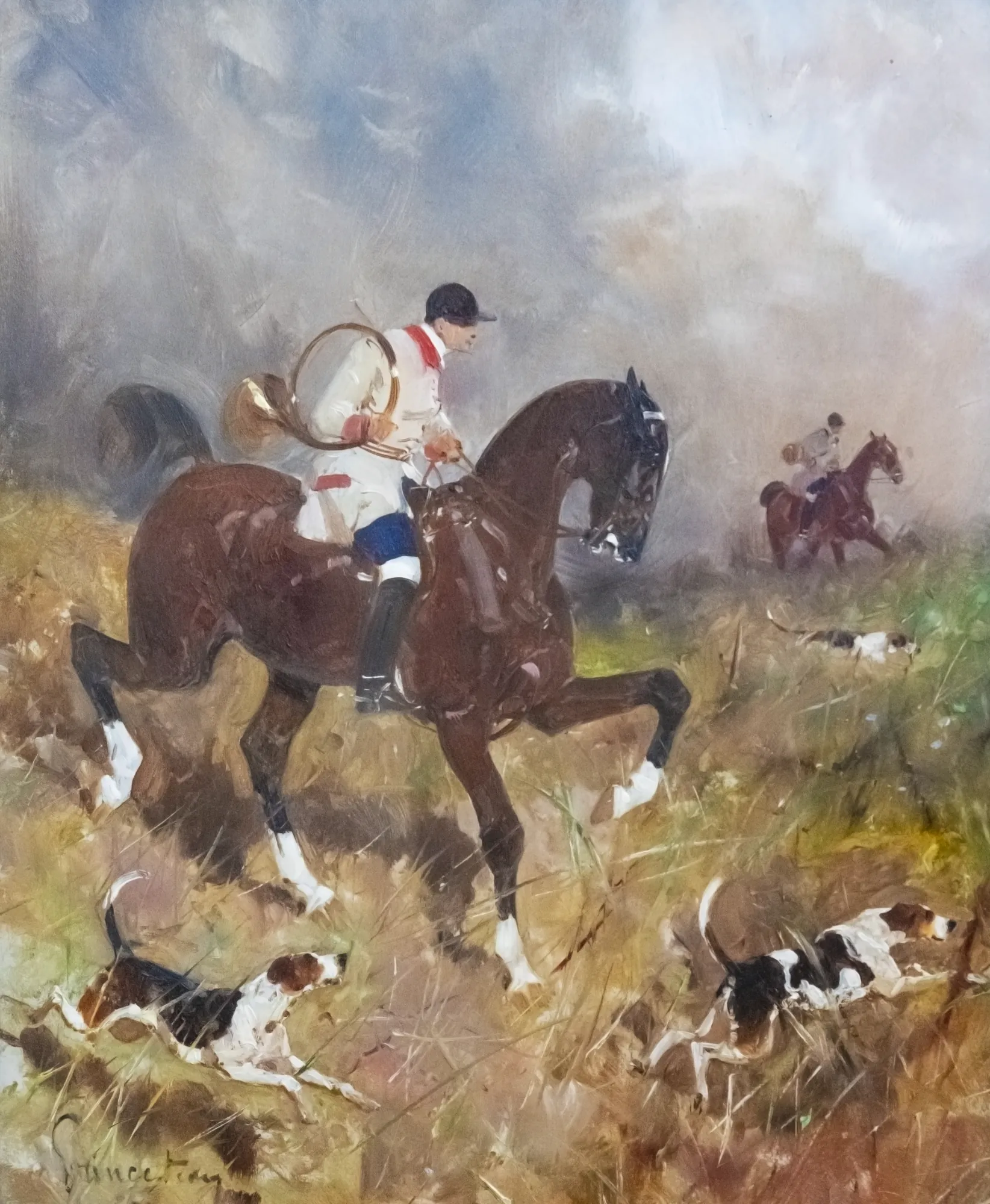 Hunting Rider with Hounds