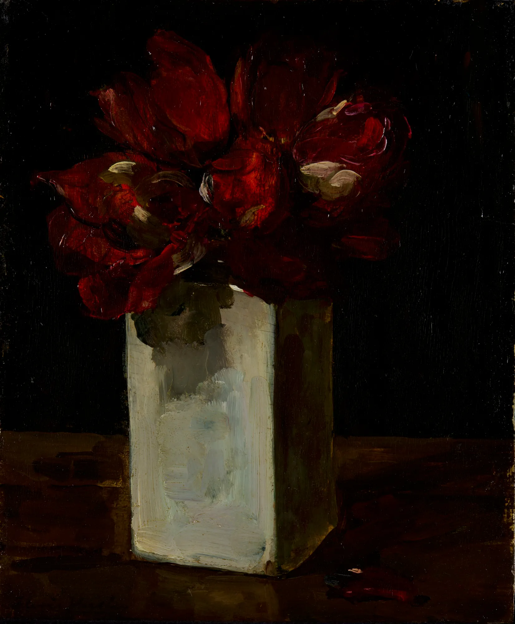Red Tulips in a Vase