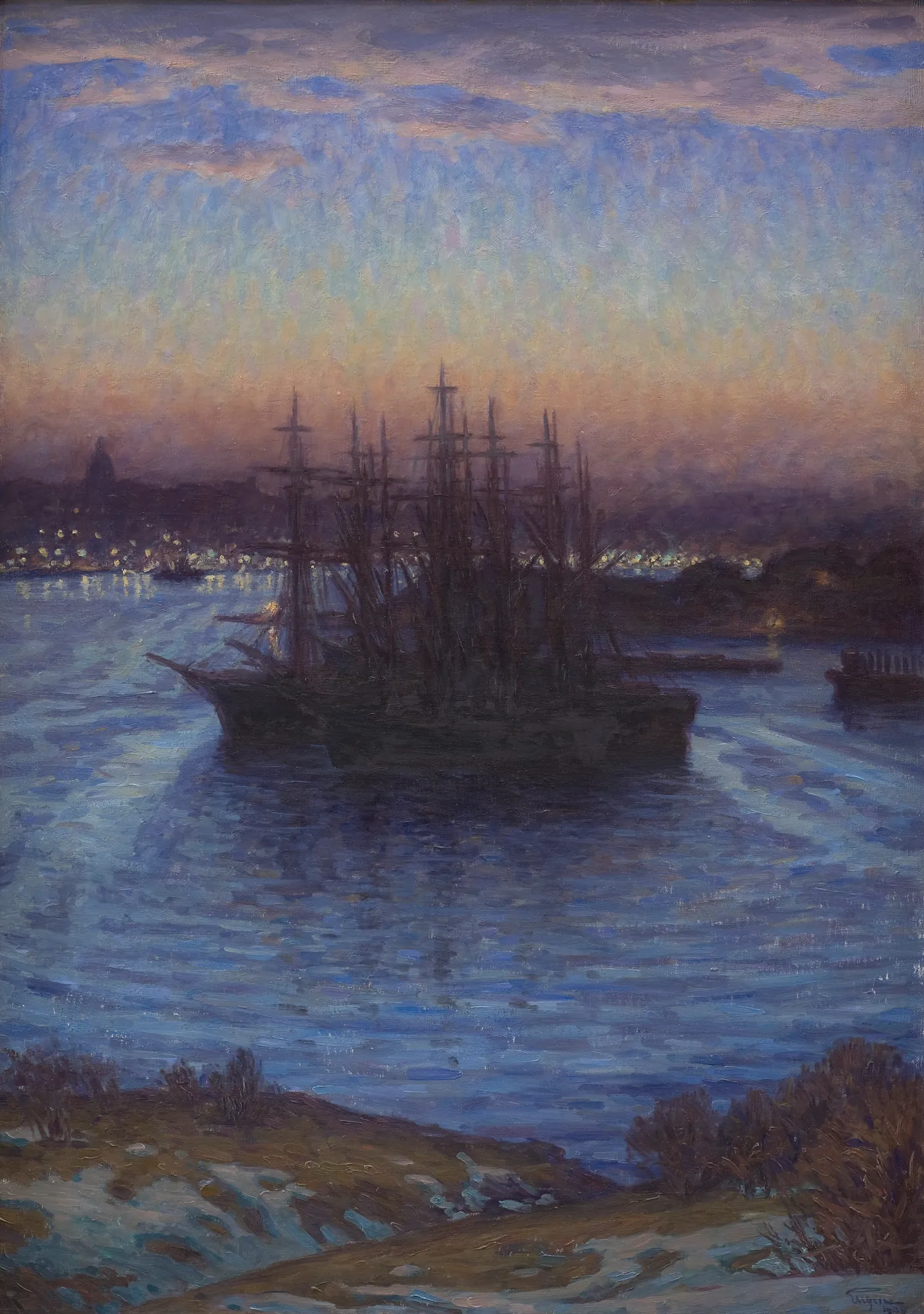 Ships at Anchor, Winter