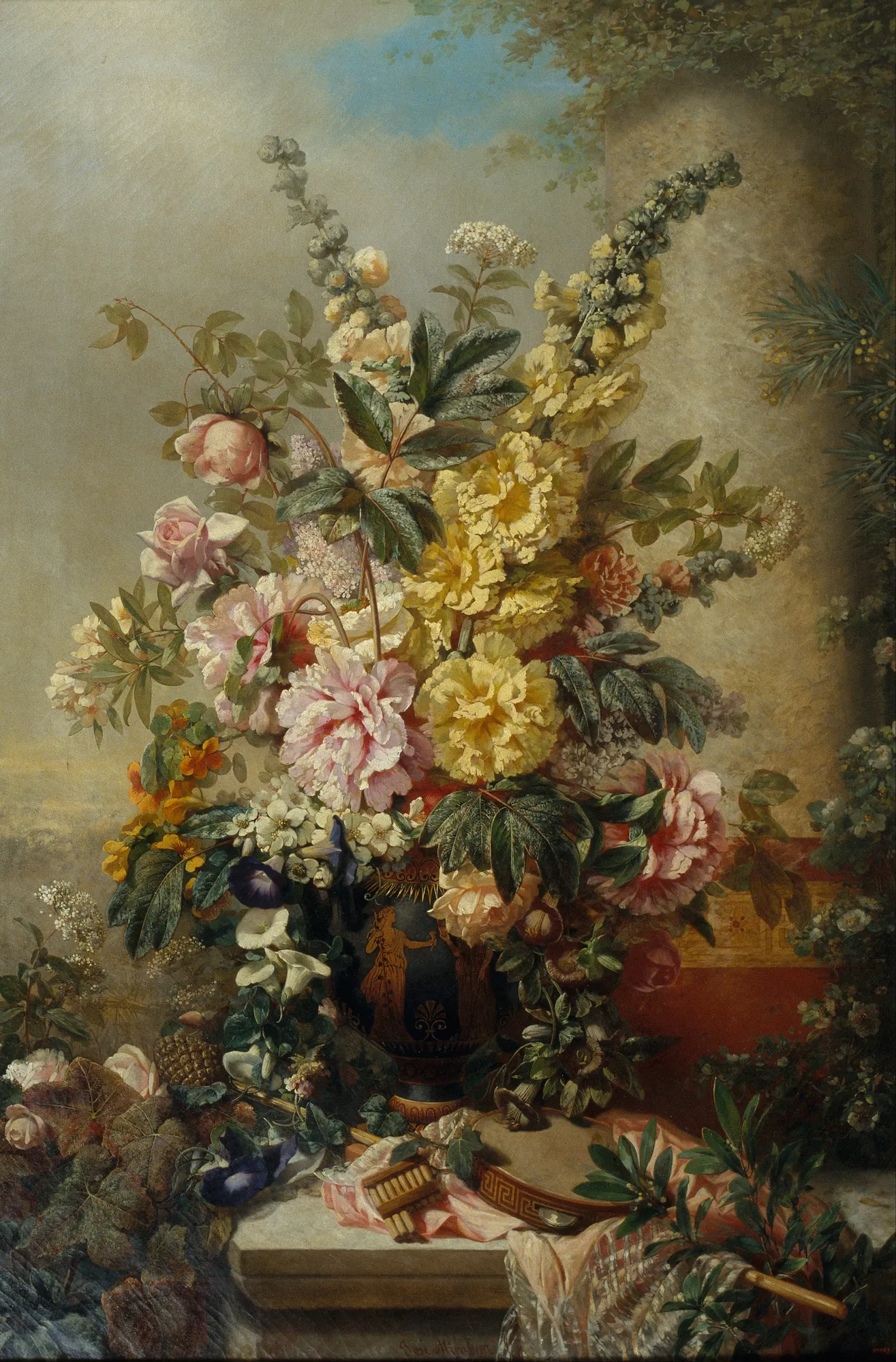 Large Vase with Flowers