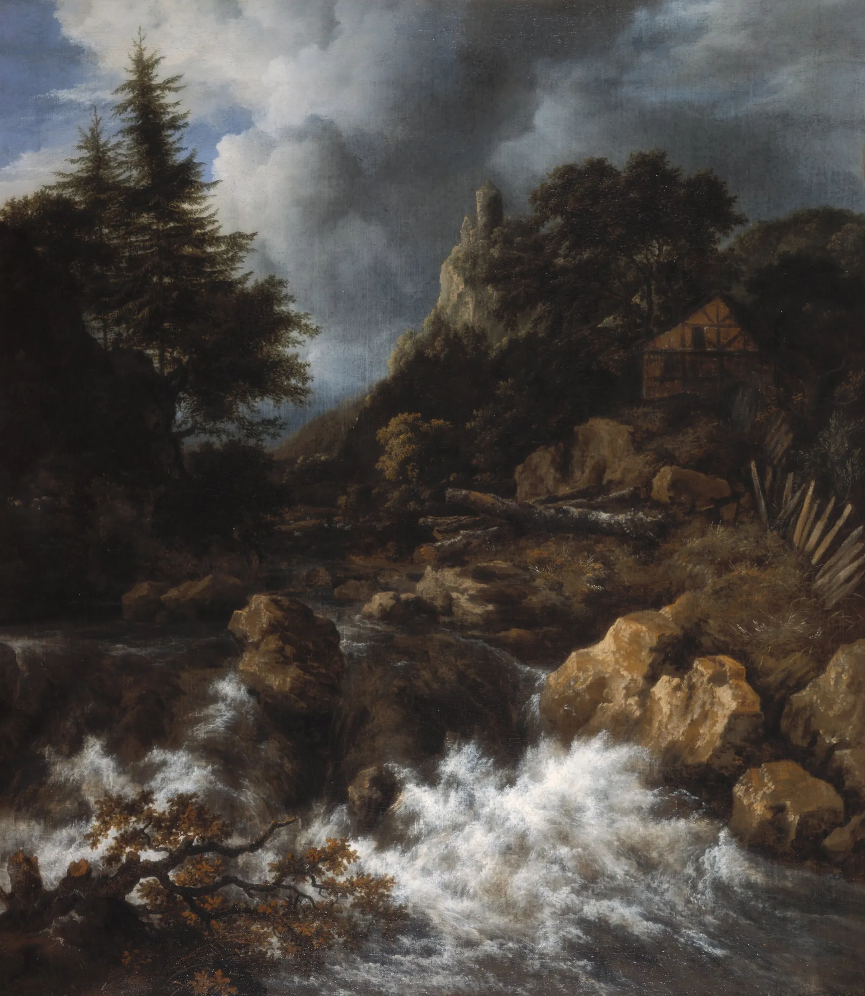 Waterfall in a Northern Mountainous Landscape