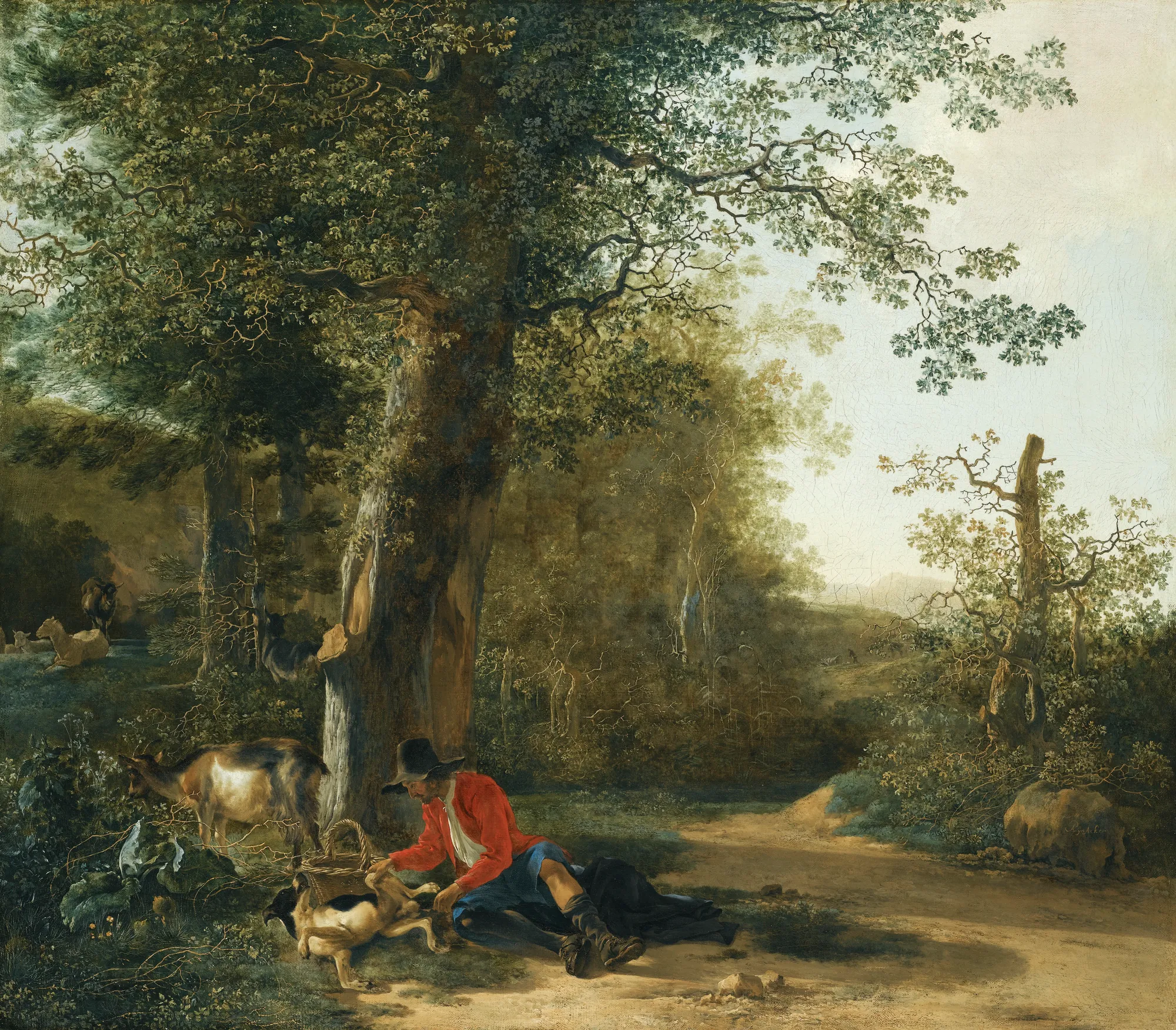 Peasant Playing with his Dog at the Edge of a Wood