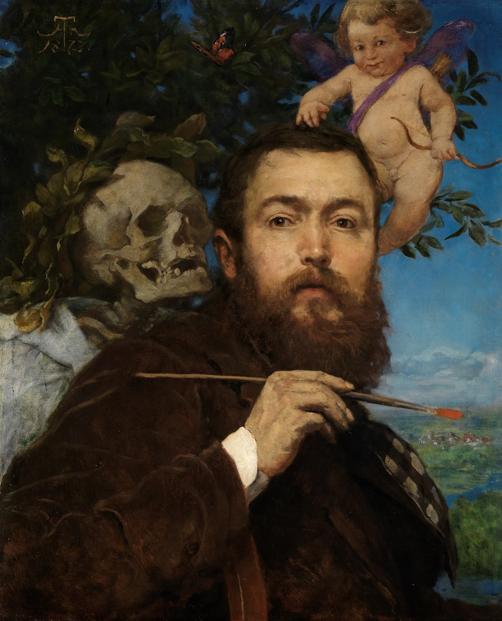 Self-Portrait with Cupid and Death