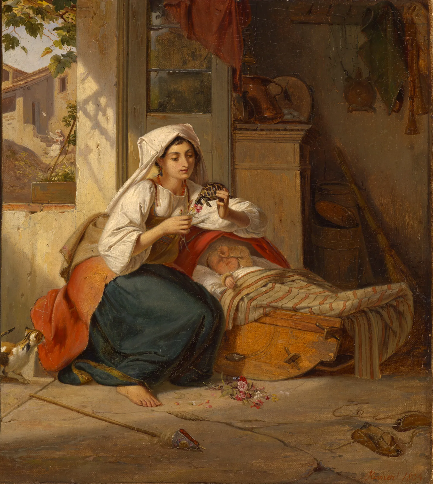 Italian Woman at the Cradle