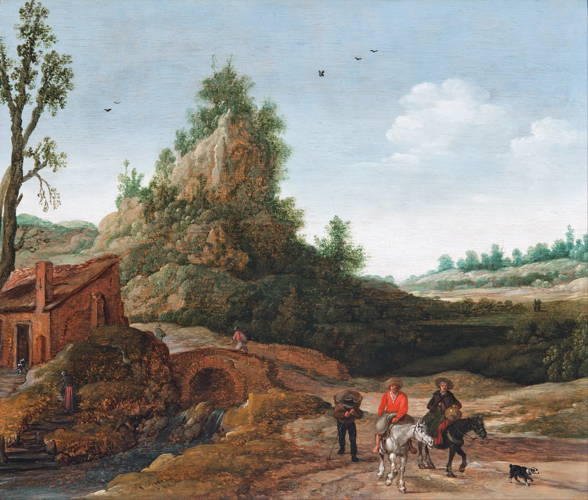 Landscape with Travellers Crossing a Bridge