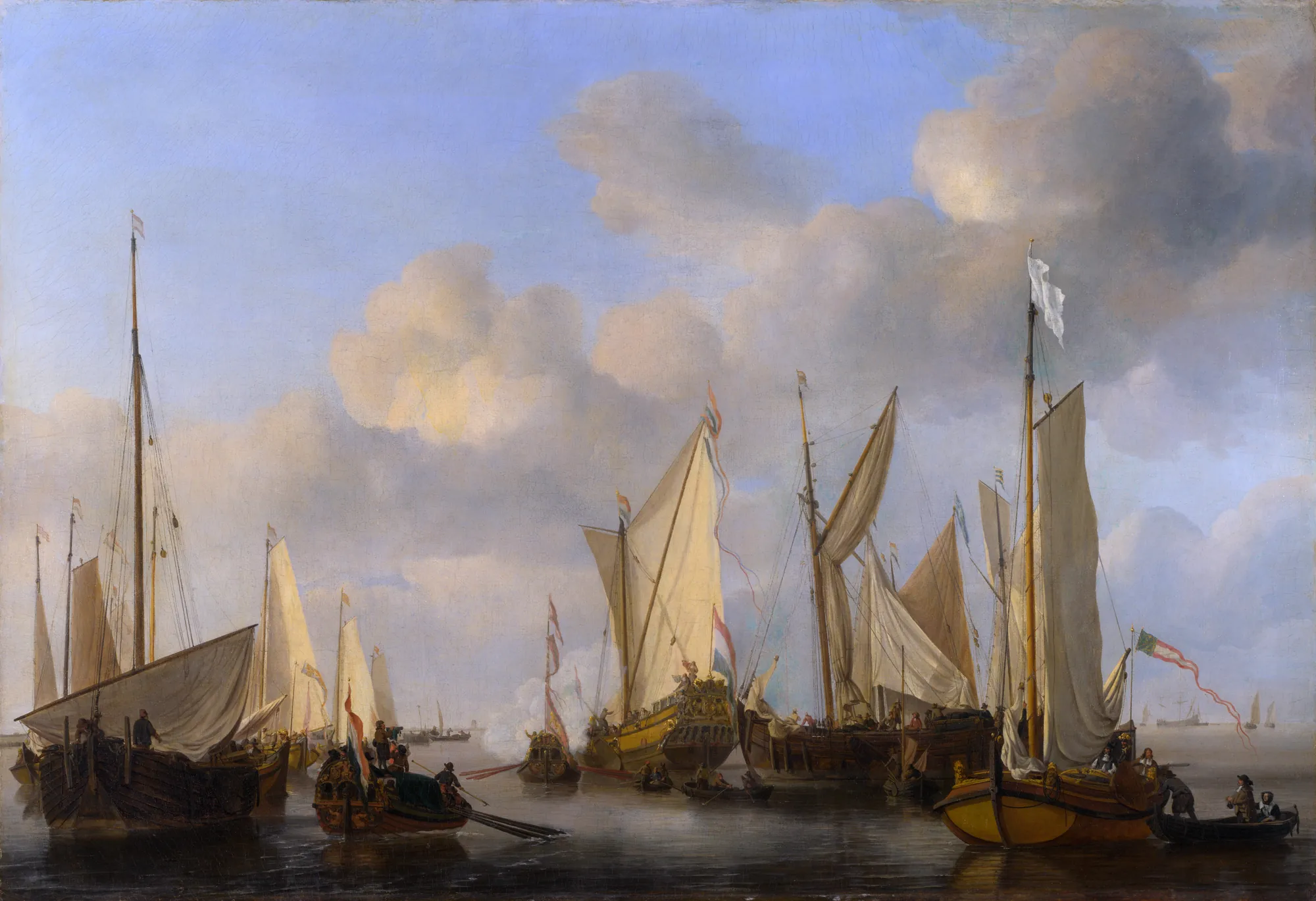 A Dutch Yacht Saluting