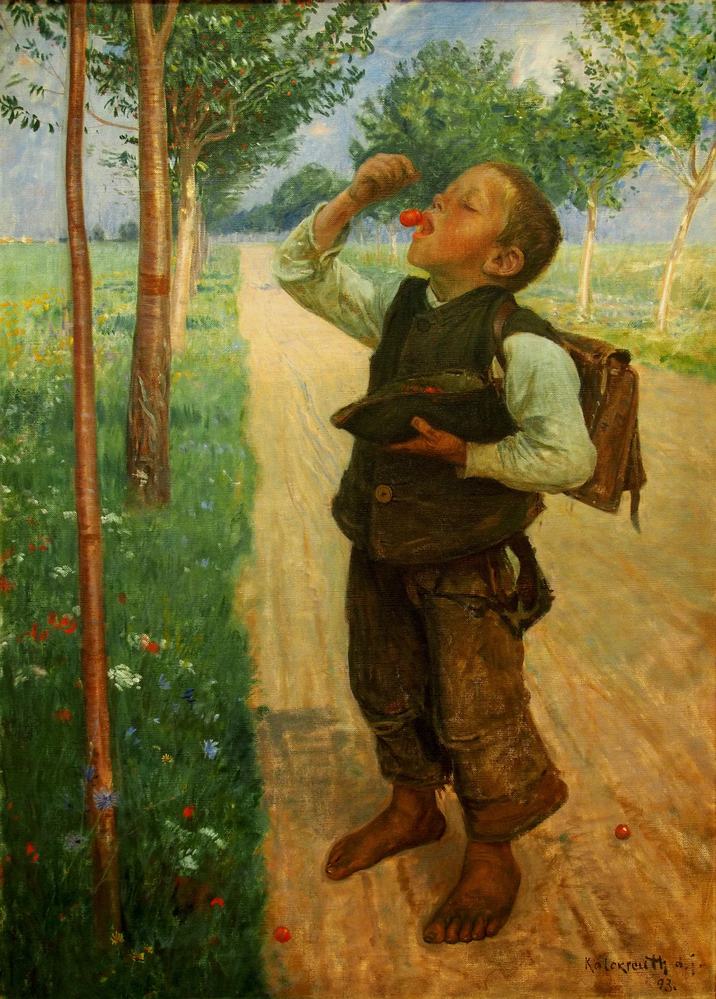 Boy Eating Cherries