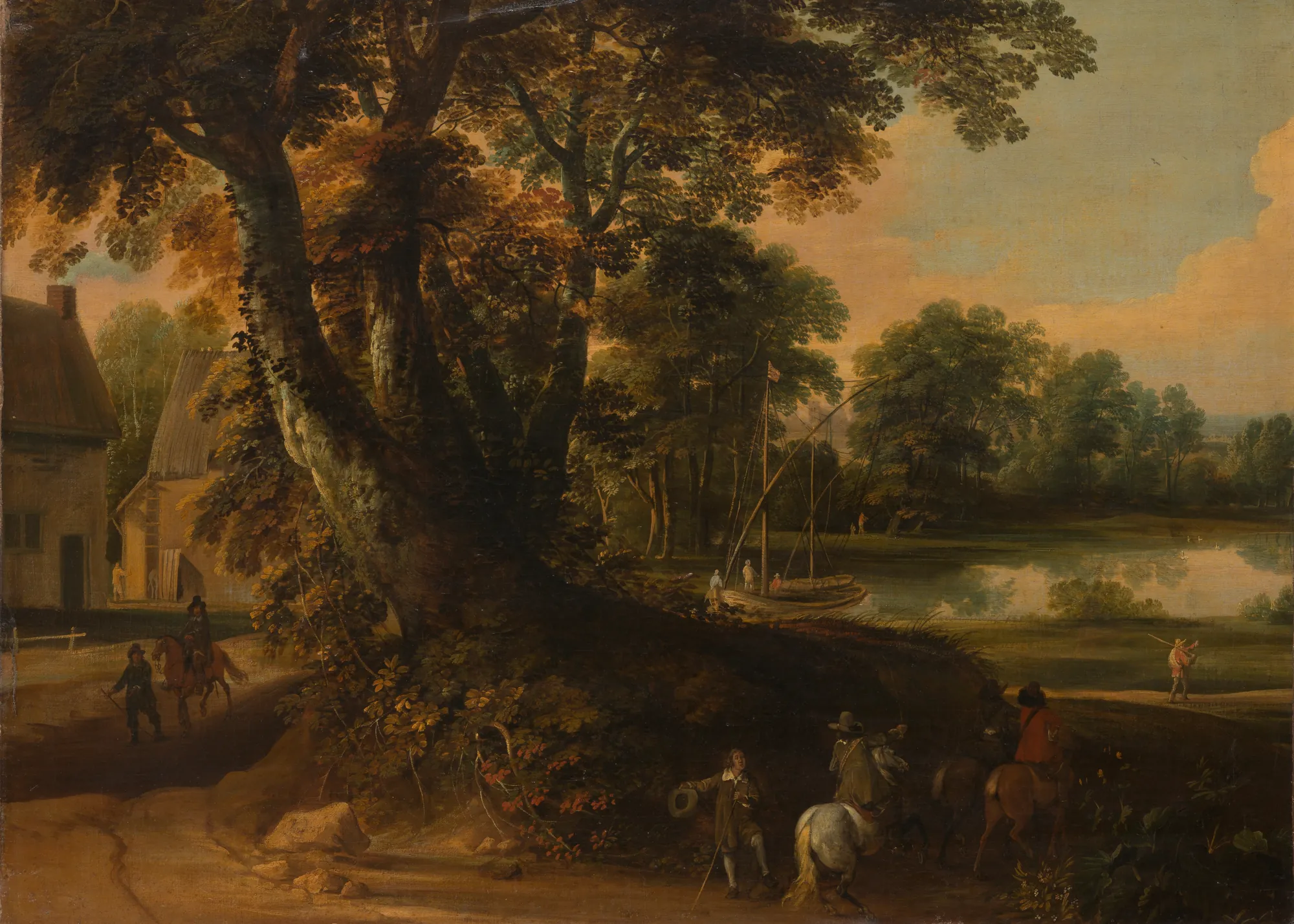 Landscape with Riders at the Shore of a Lake
