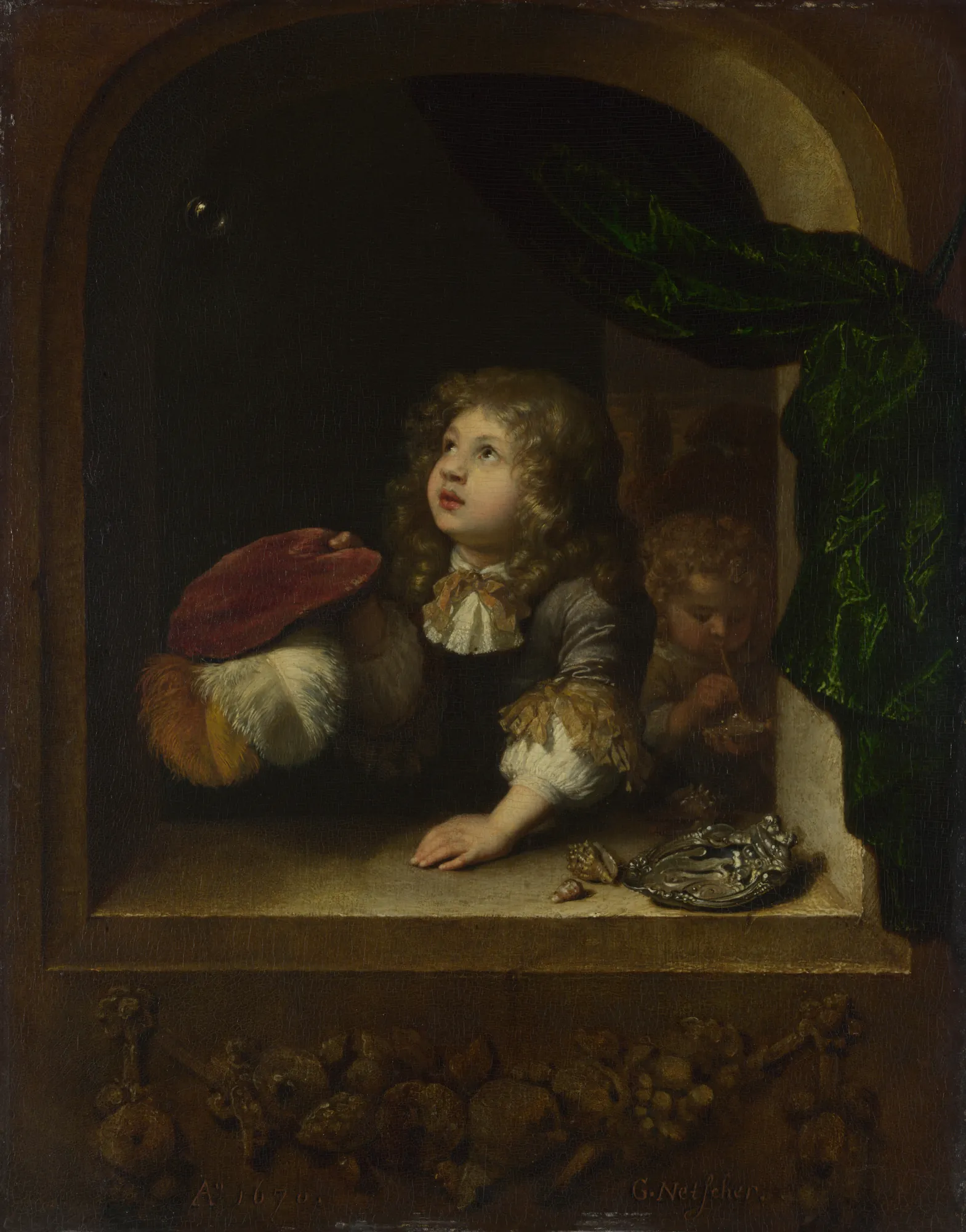 Two Boys Blowing Bubbles