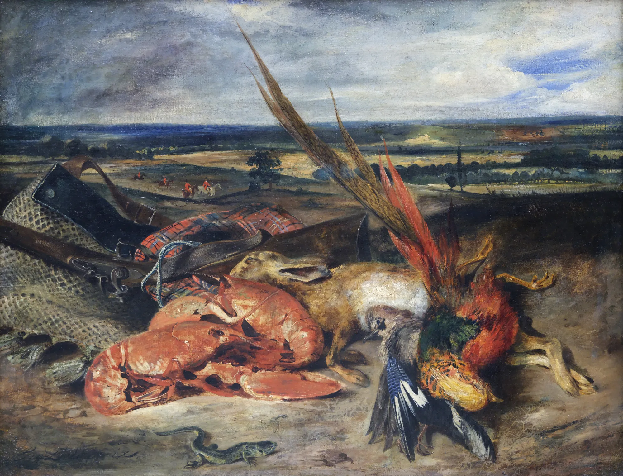 Nature Morte au Homard et Trophées de Chasse et de Pêche