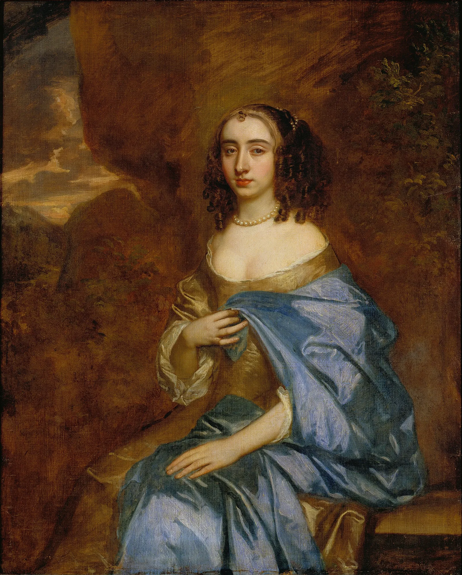 Portrait of a Lady with a Blue Drape