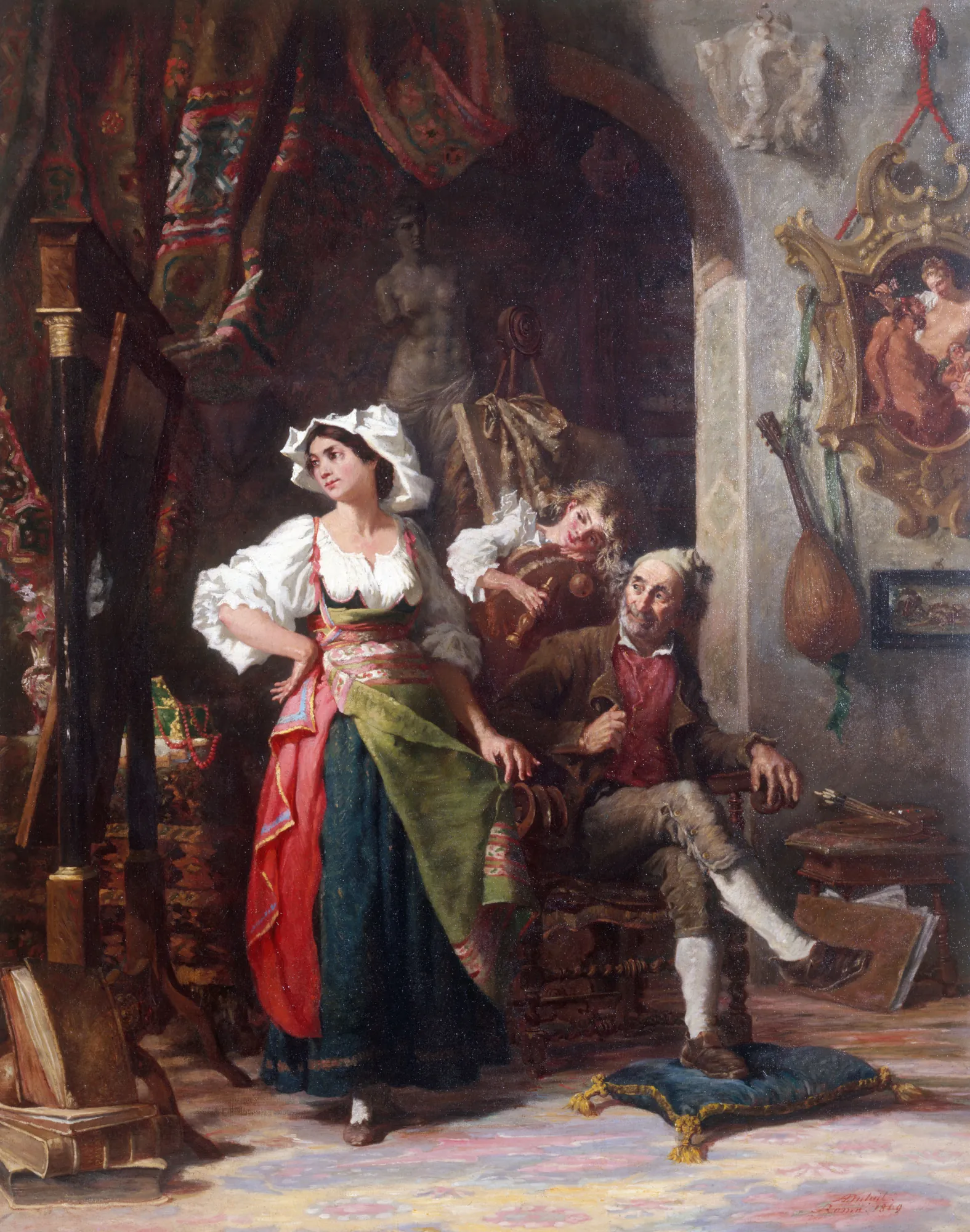Modèles dans un atelier, pendant l'absence du peintre
