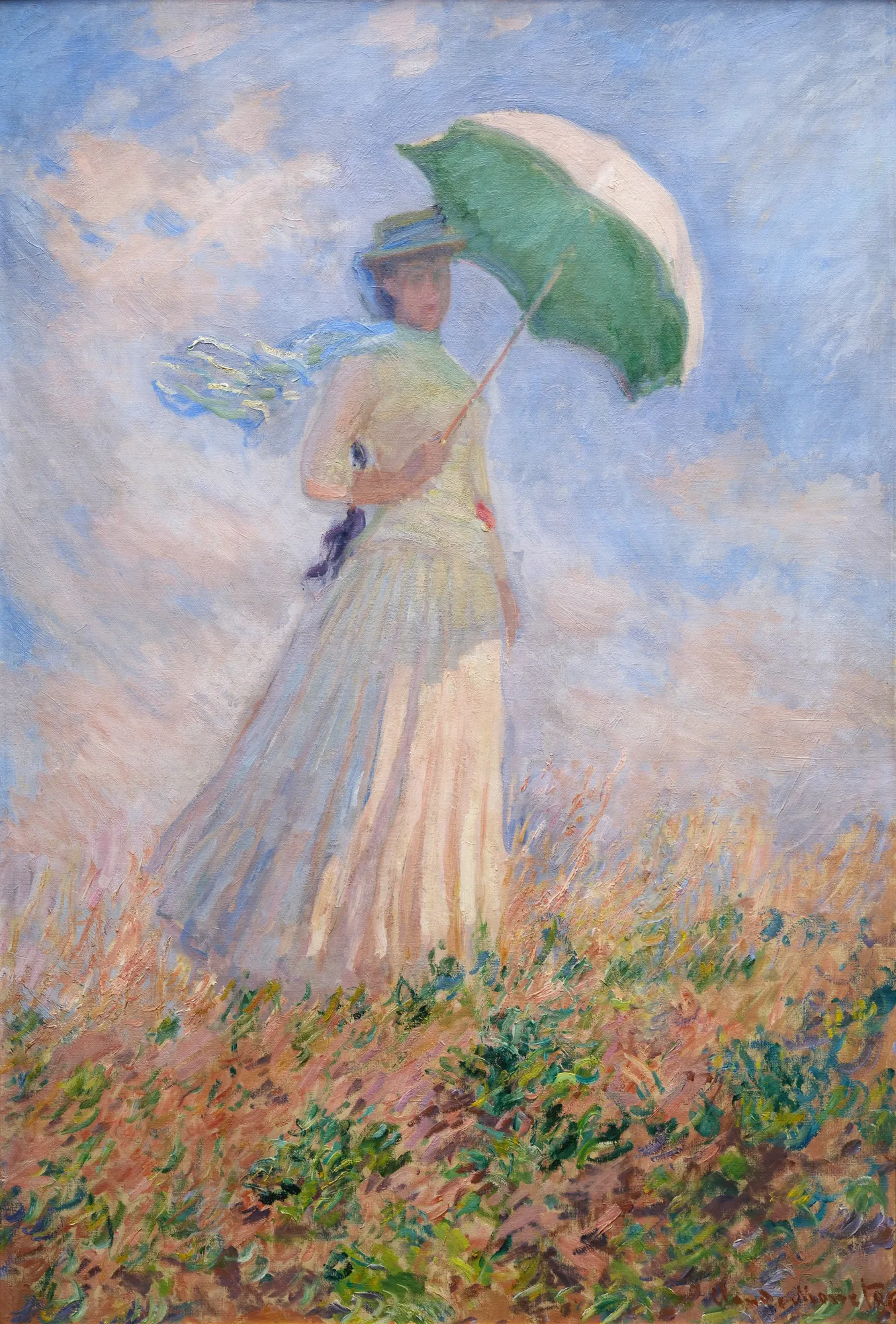 Woman with a Parasol Turned to the Right (Femme à l'ombrelle tournée vers la droite)