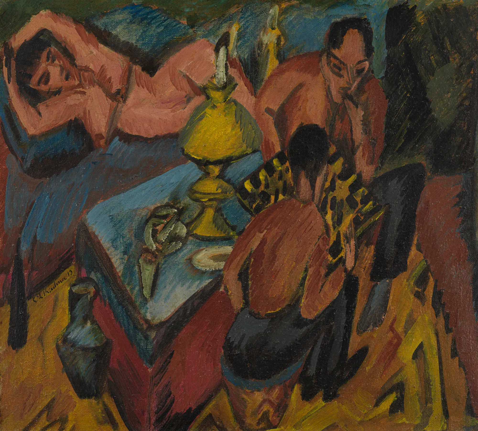 Erich Heckel and Otto Mueller Playing Chess