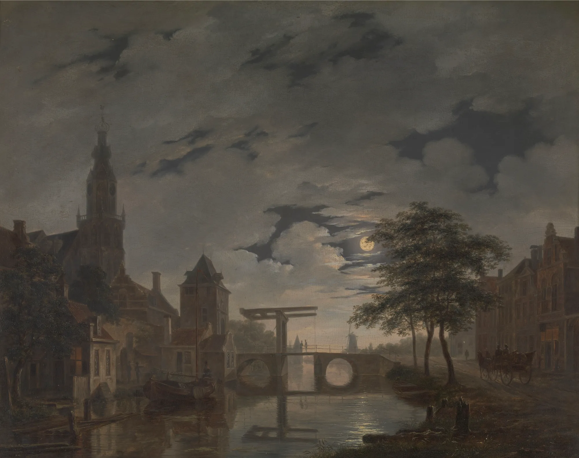 Dutch Town by Moonlight