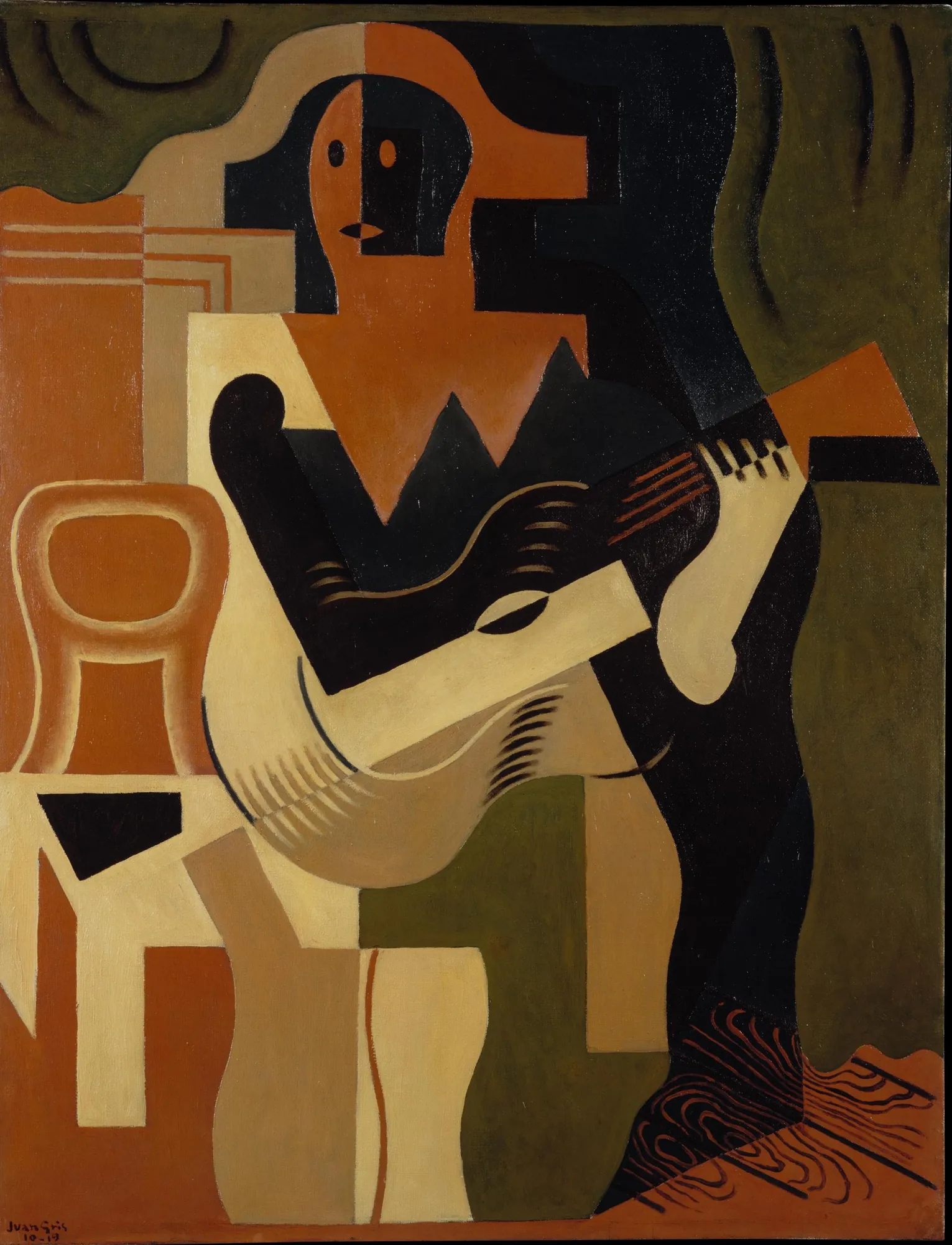Harlequin Sitting with Guitar