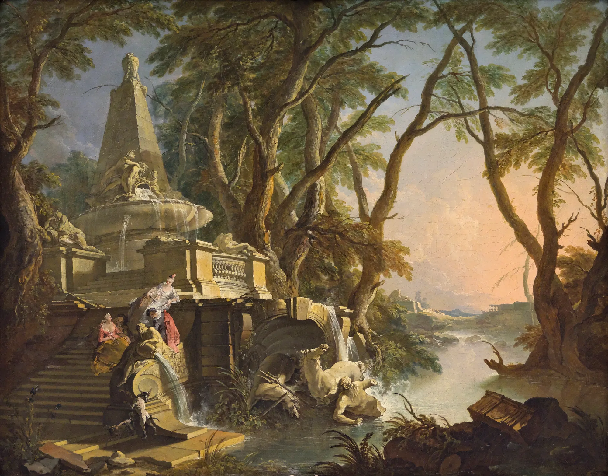 Composite Landscape with Pyramidal Fountain
