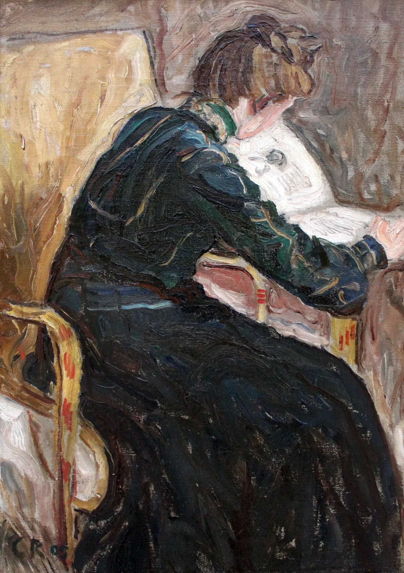 Woman Reading in an Armchair