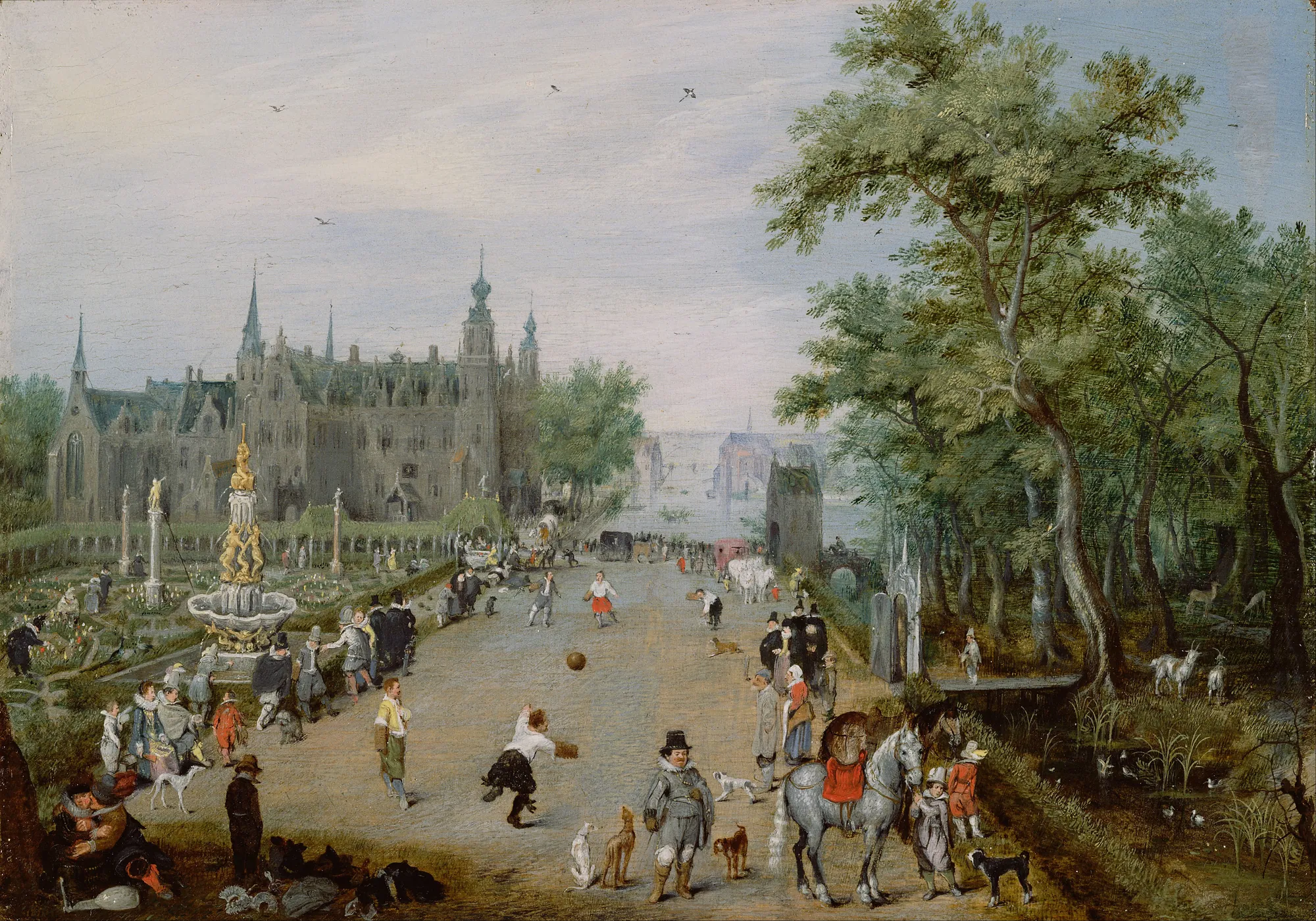A Jeu de Paume Before a Country Palace