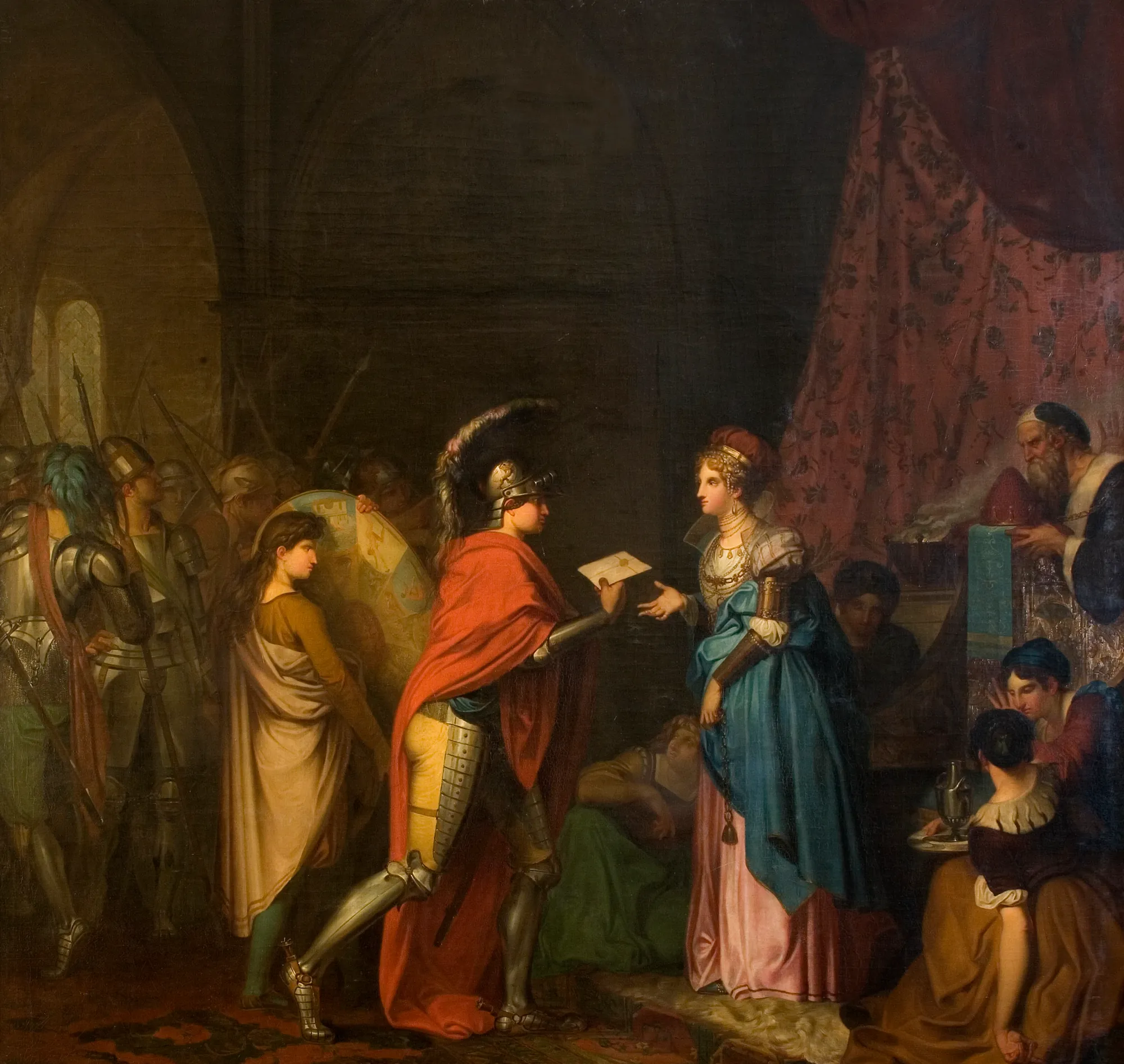 Hamlet Delivering a Letter to the Queen of Scotland