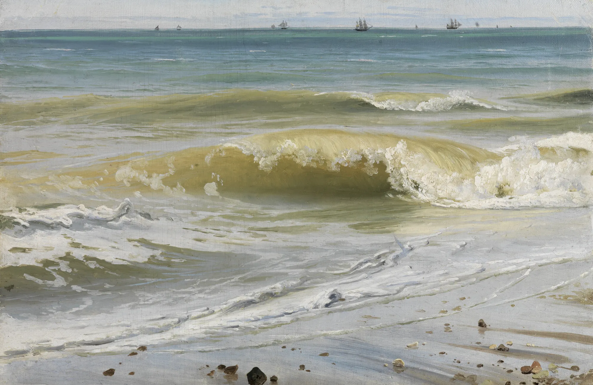 Breaking Waves with Distant Ships