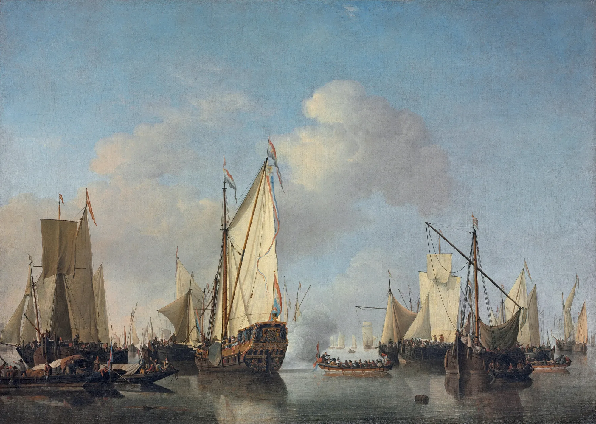 A States Yacht and Other Vessels in a Very Light Air