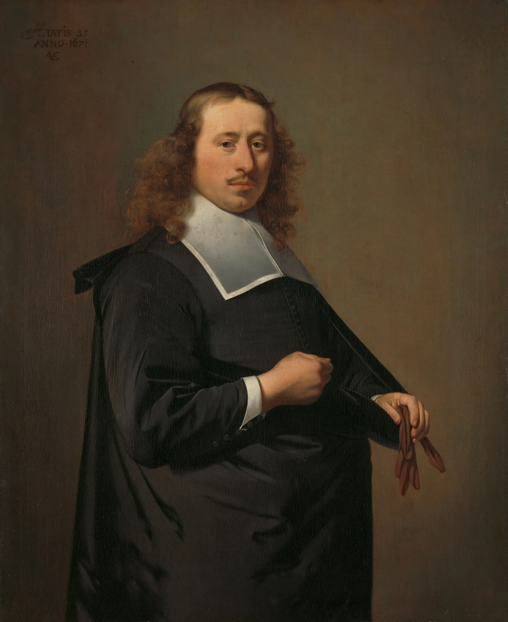 Willem Jacobsz Baert Willem Jacobsz Baert by Caesar van Everdingen. A half-length portrait of a man with long wavy hair wearing a black robe and a wide white collar.