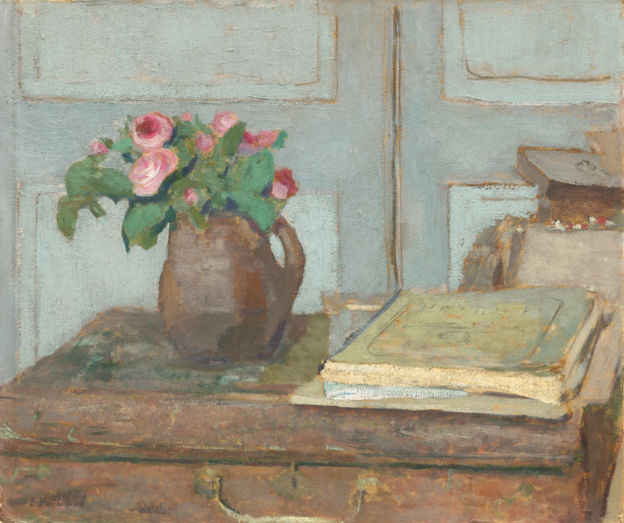 The Artist's Paint Box and Moss Roses