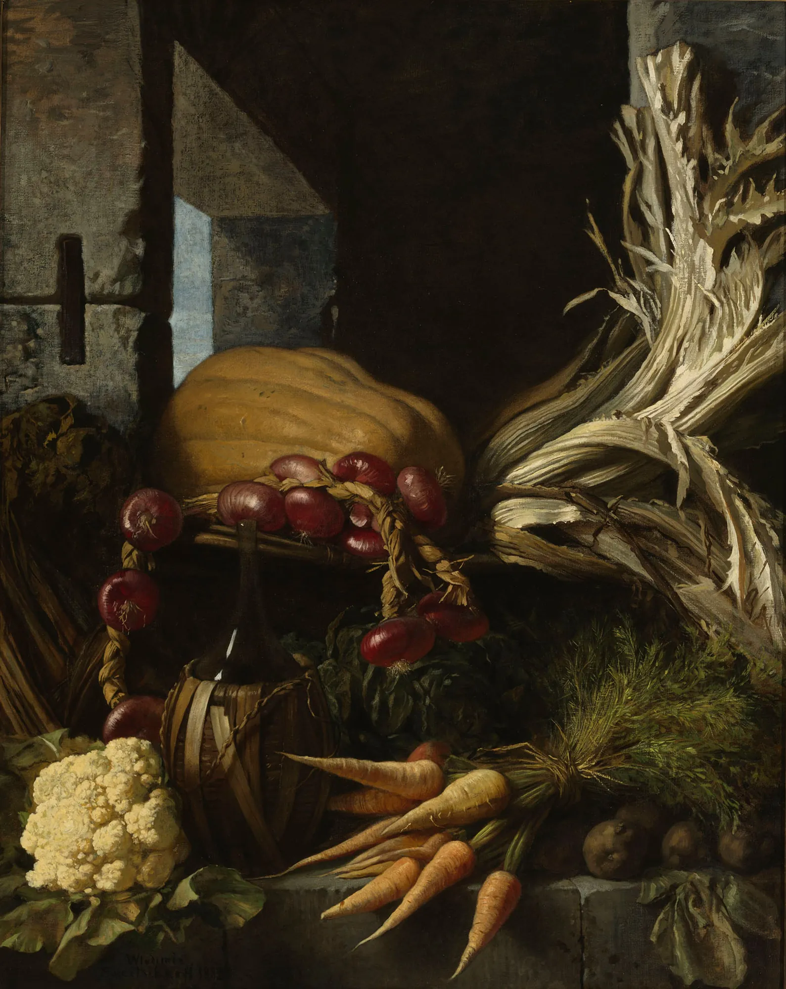 Still Life with Vegetables in a Cellar