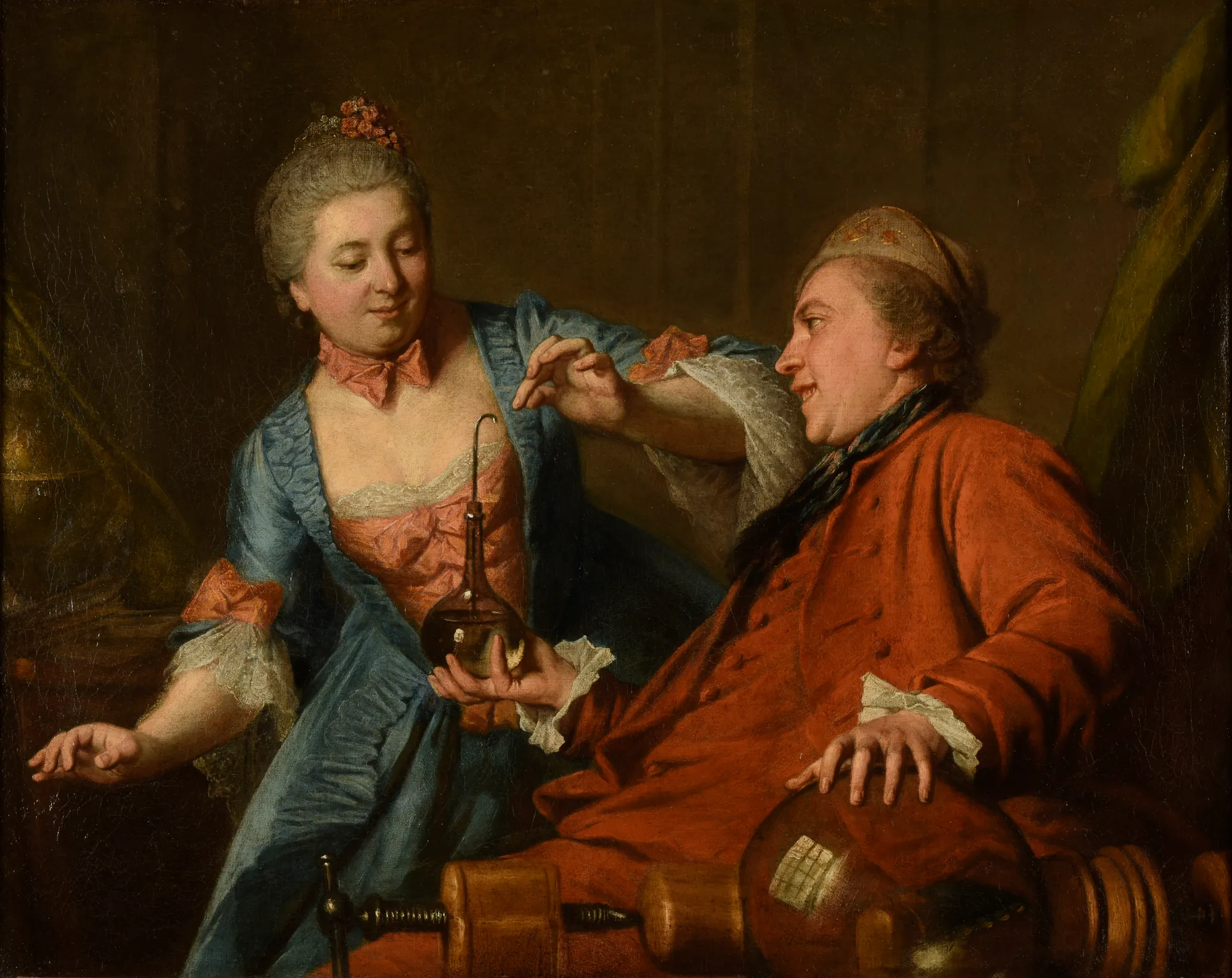 Nicolas Bergeat and Madame de Maisoncelles Performing a Physics Experiment