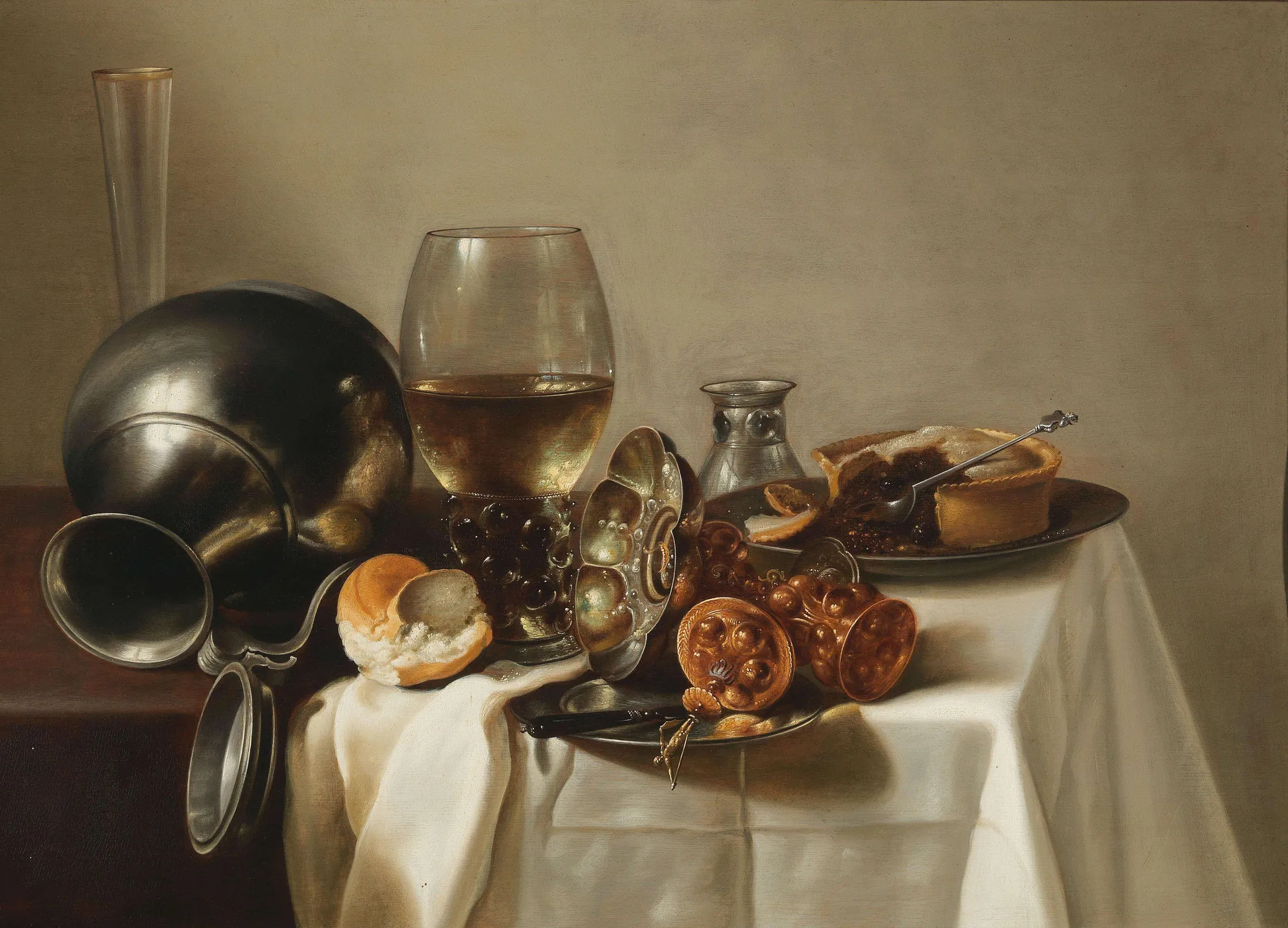 Banquet Still Life with Rummer and Pewter Jug