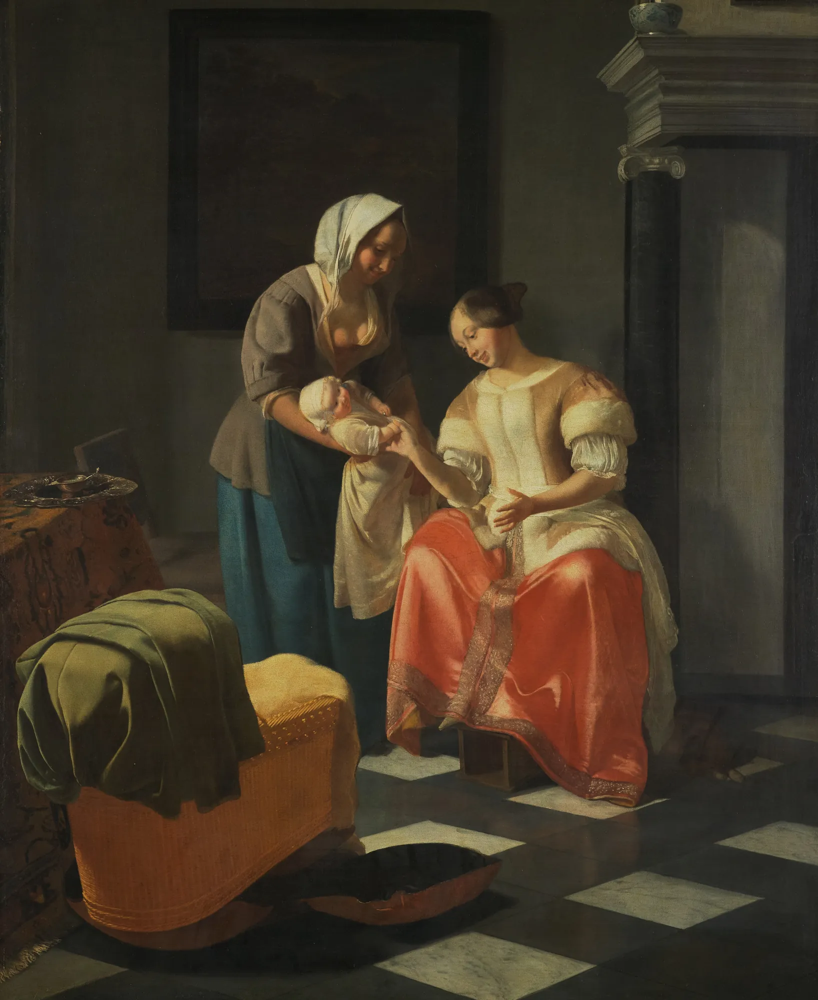 A Nurse Showing a Mother Her Child