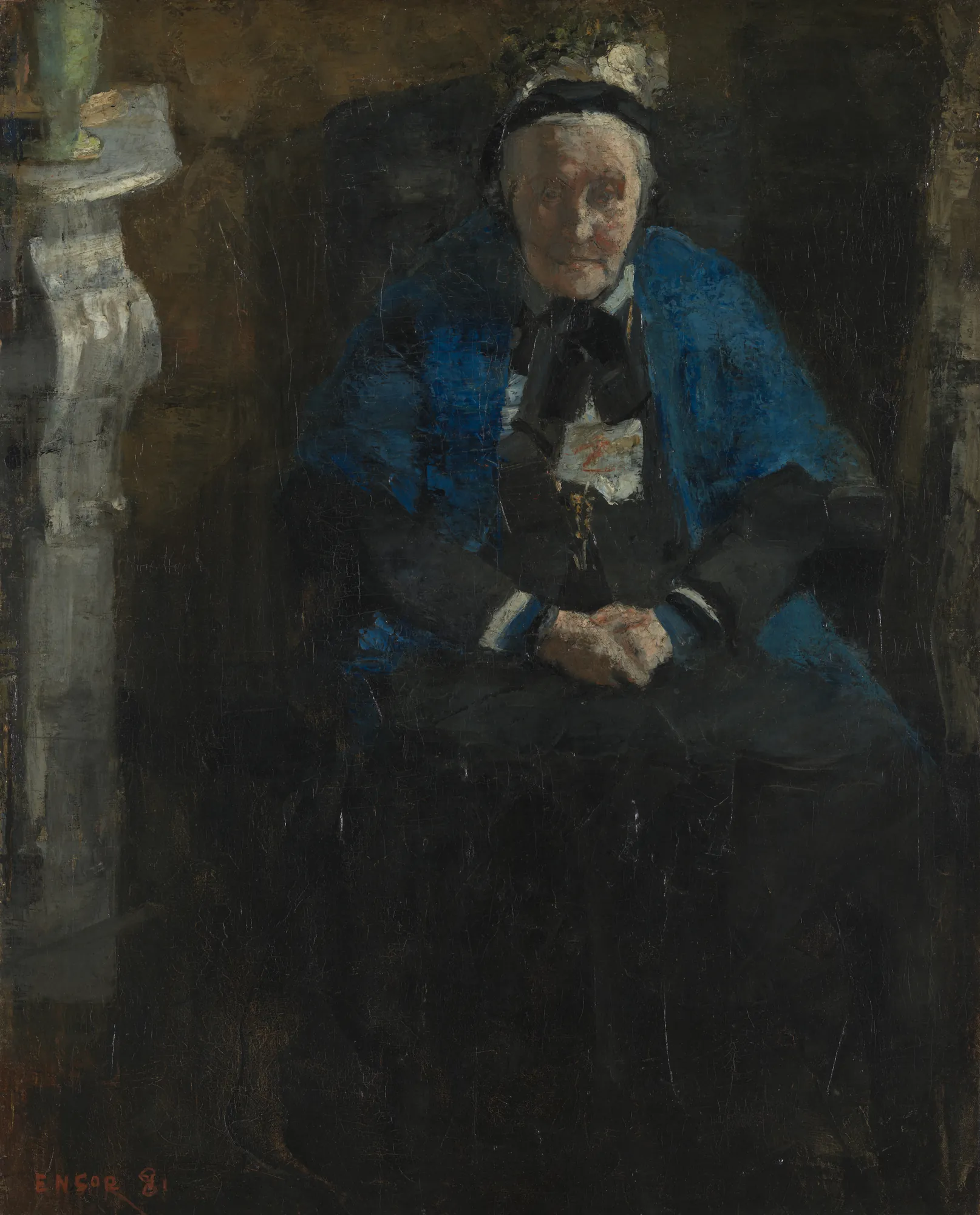 Woman with Blue Shawl