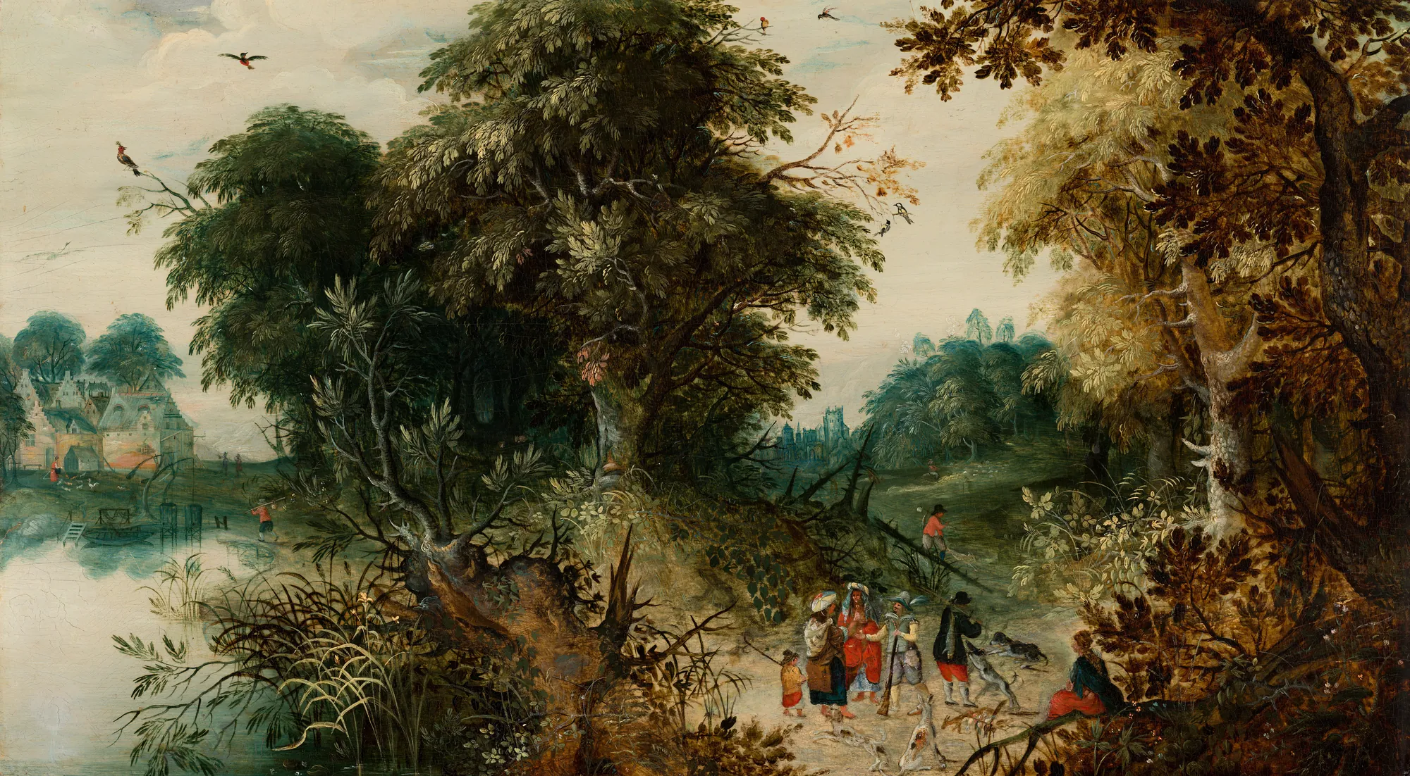 Forest View with Travellers