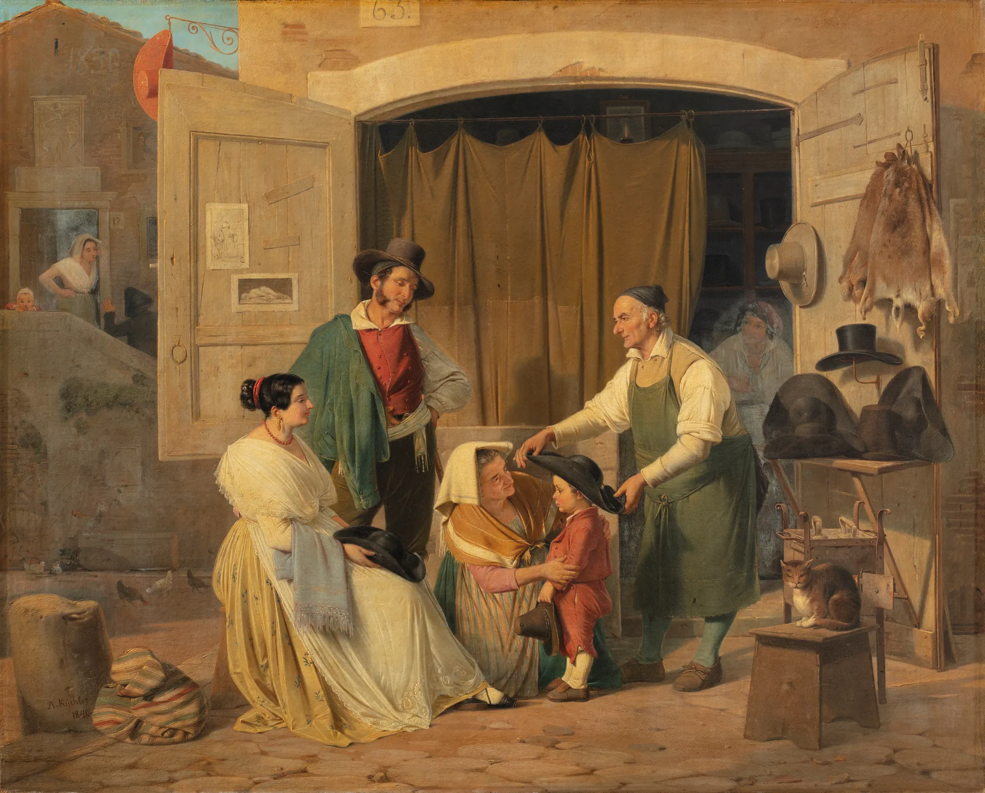 Roman Peasants Buying a Hat for Their Son