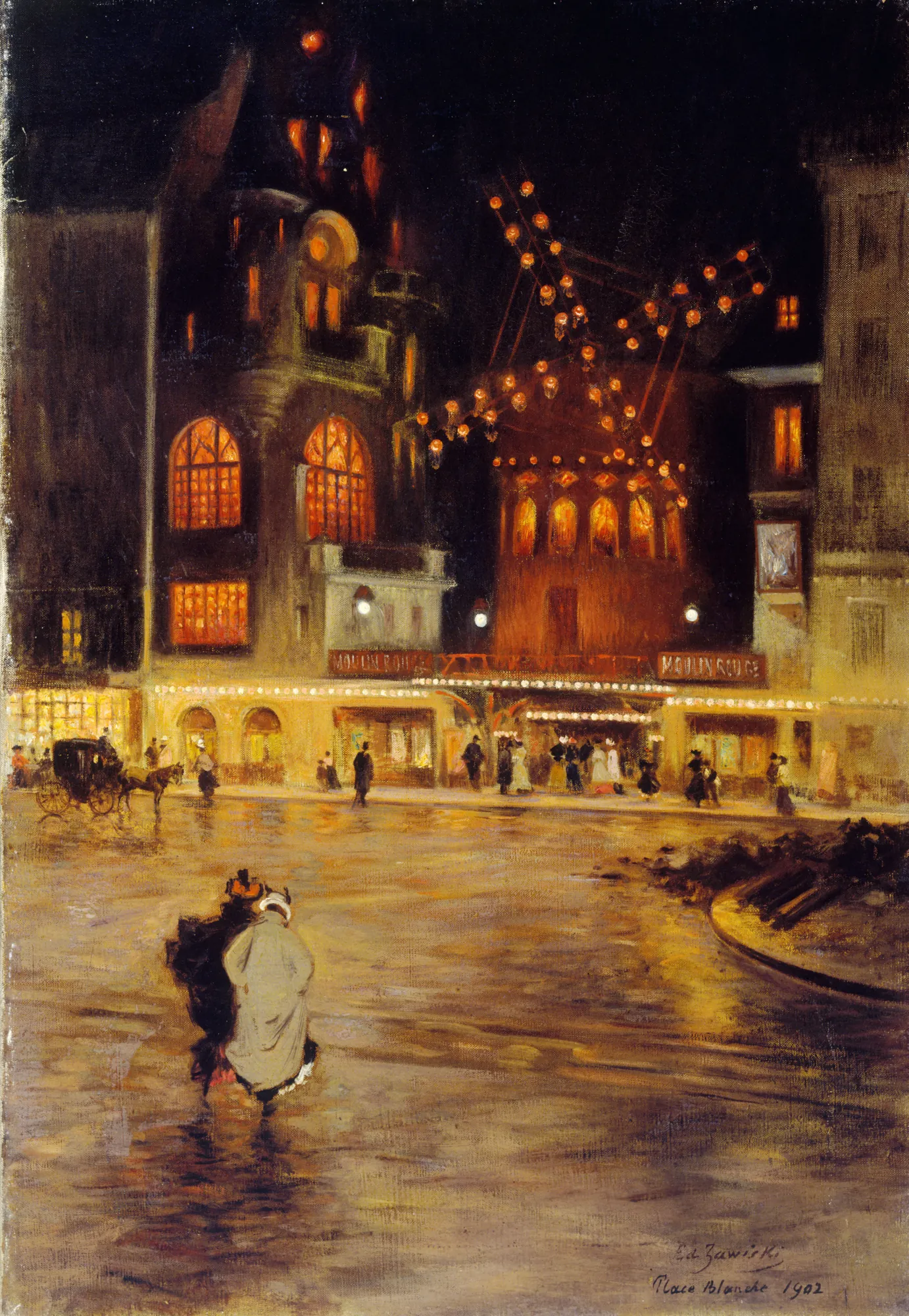 La Place Blanche et le Moulin Rouge